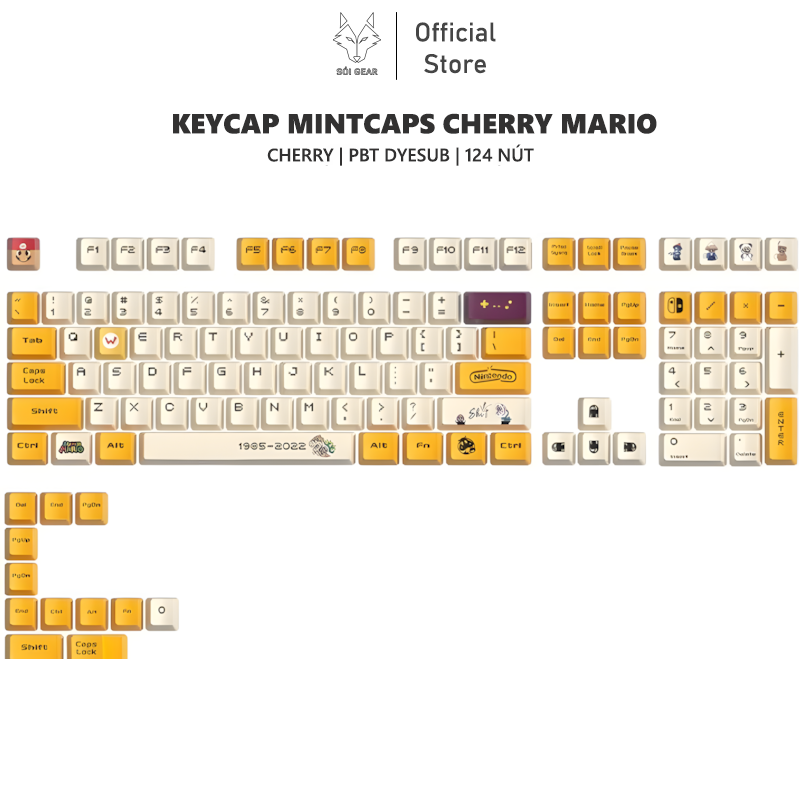 Keycap Mintcaps Cherry Mario PBT Dyesub-Yellow