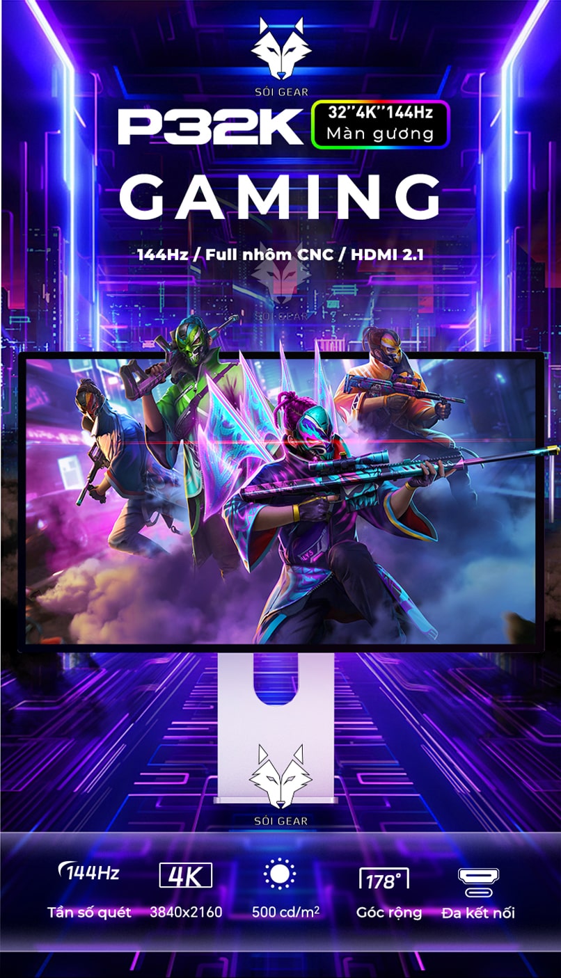 Màn hình Kuycon IPS 4K 144Hz 32 Inch P32K