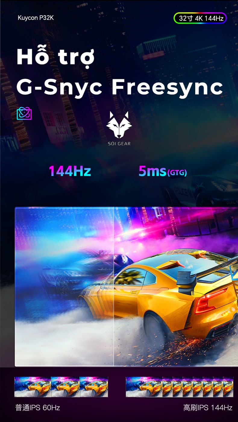 Màn hình Kuycon IPS 4K 144Hz 32 Inch P32K