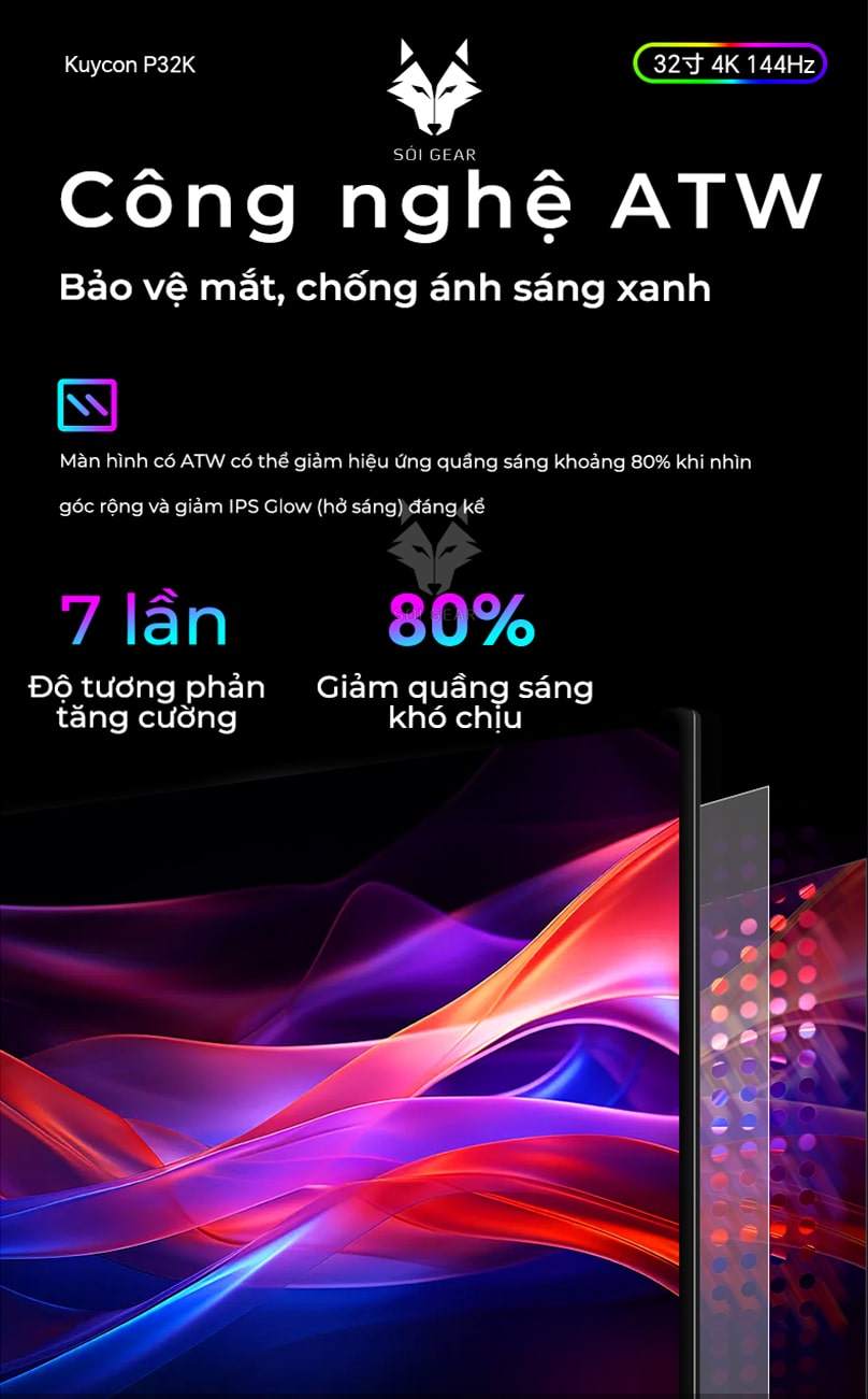 Màn hình Kuycon IPS 4K 144Hz 32 Inch P32K
