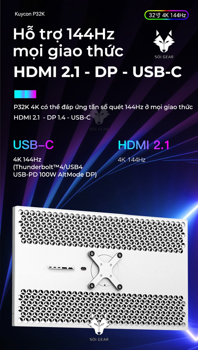 Màn hình Kuycon IPS 4K 144Hz 32 Inch P32K
