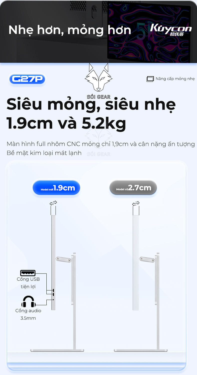 Màn hình Kuycon IPS 5K 60Hz 27 Inch G27P