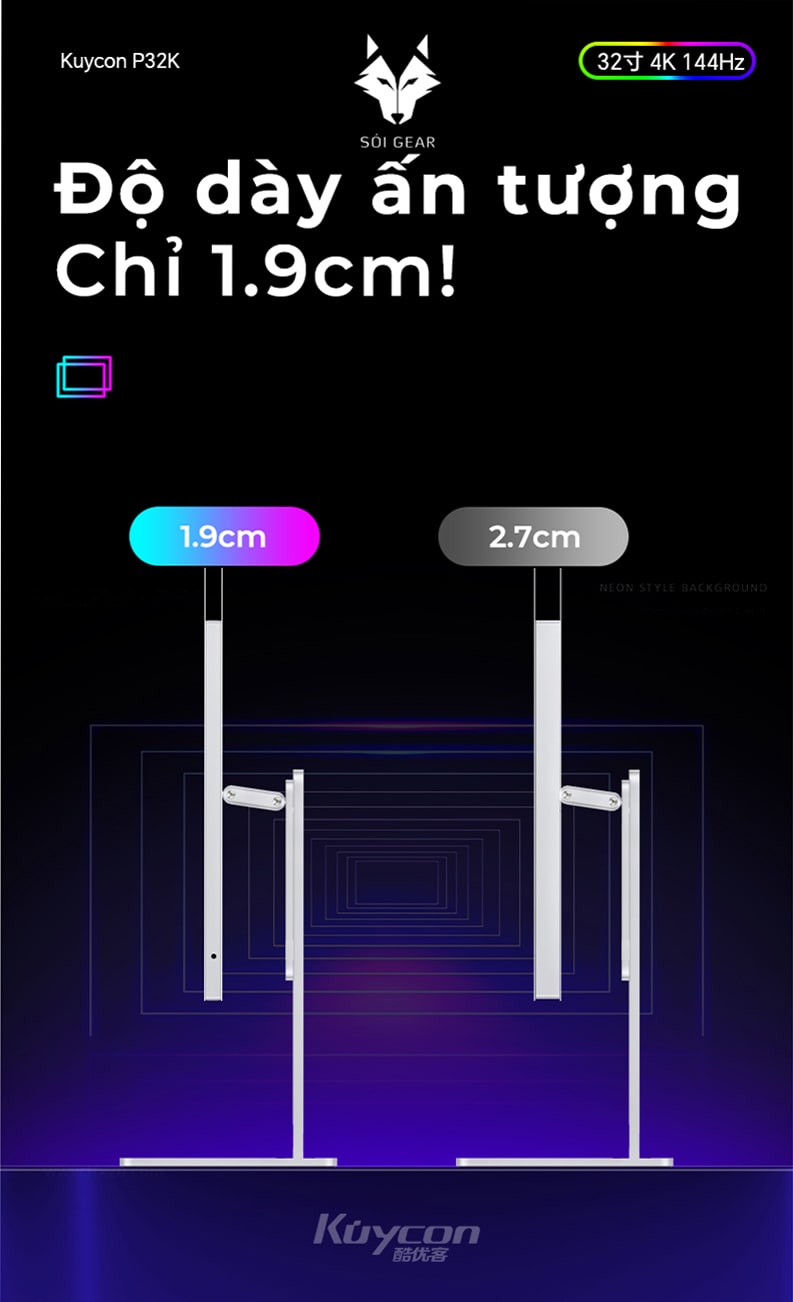 Màn hình Kuycon IPS 4K 144Hz 32 Inch P32K