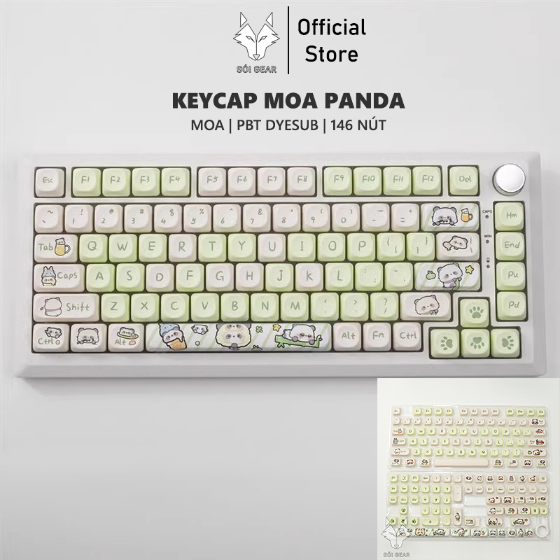 [In-stock] Keycap MOA Panda PBT Dyesub