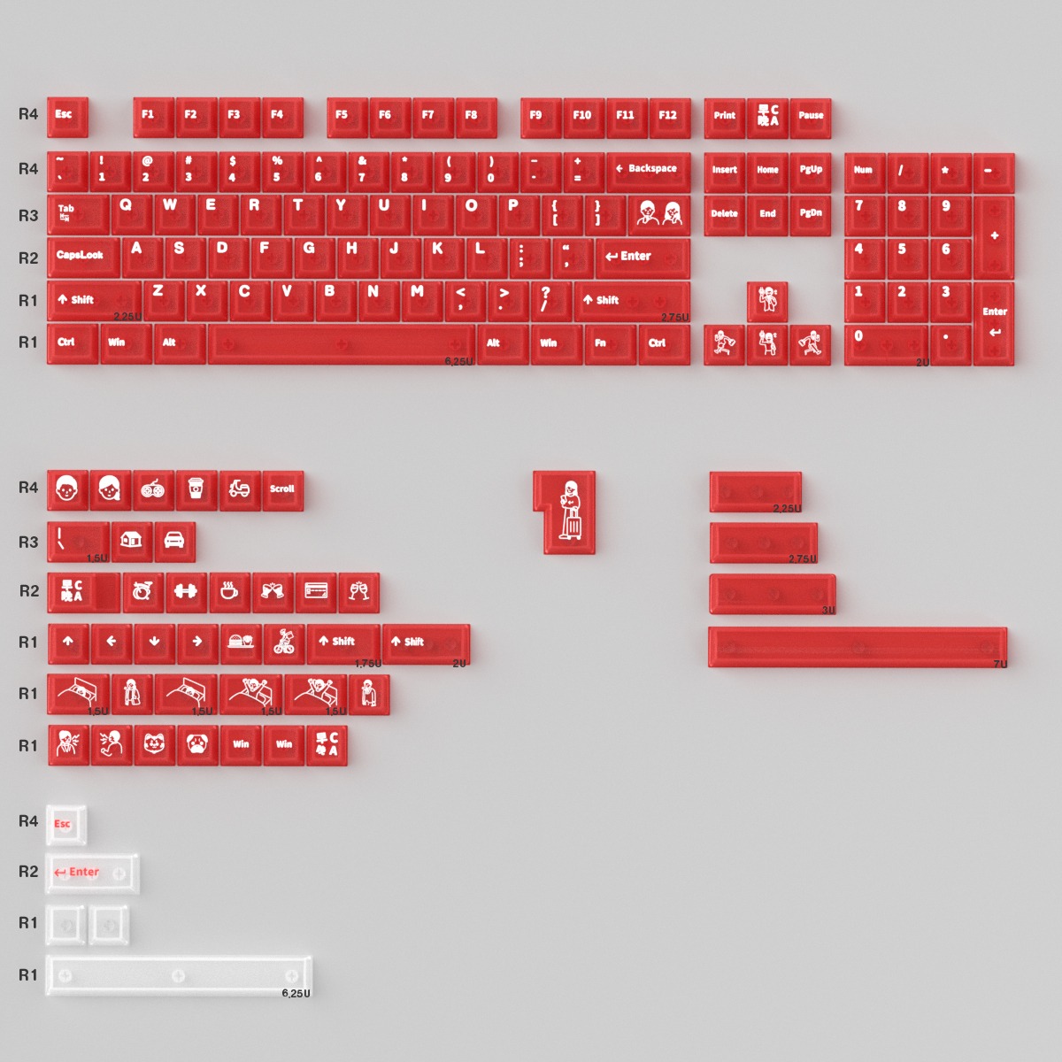 Keycap Cherry Morning C Evening A PC Xuyên led