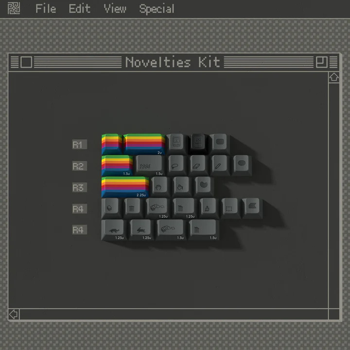 Keycap PBTfans 1984 Dark Cherry PBT Dyesub