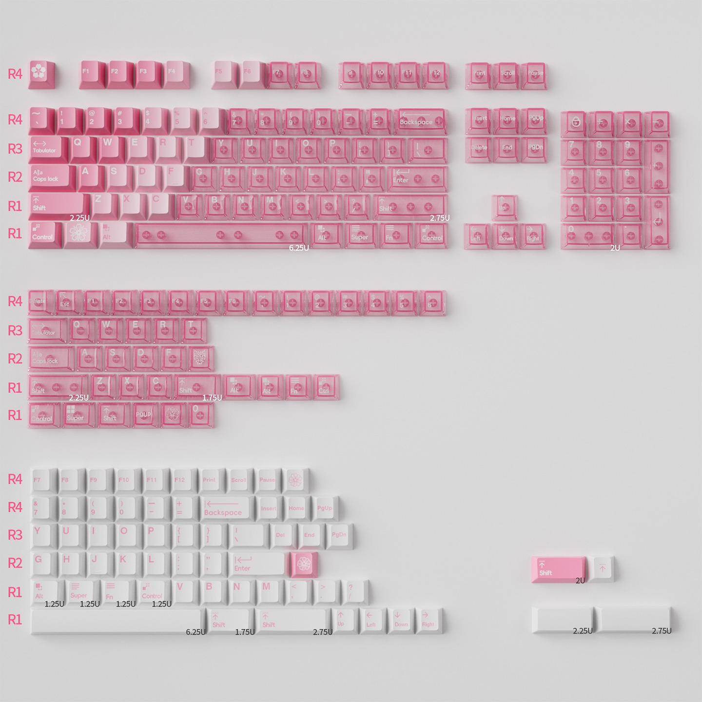 Keycap Cherry Mintcaps Núi Tuyết PBT+PC