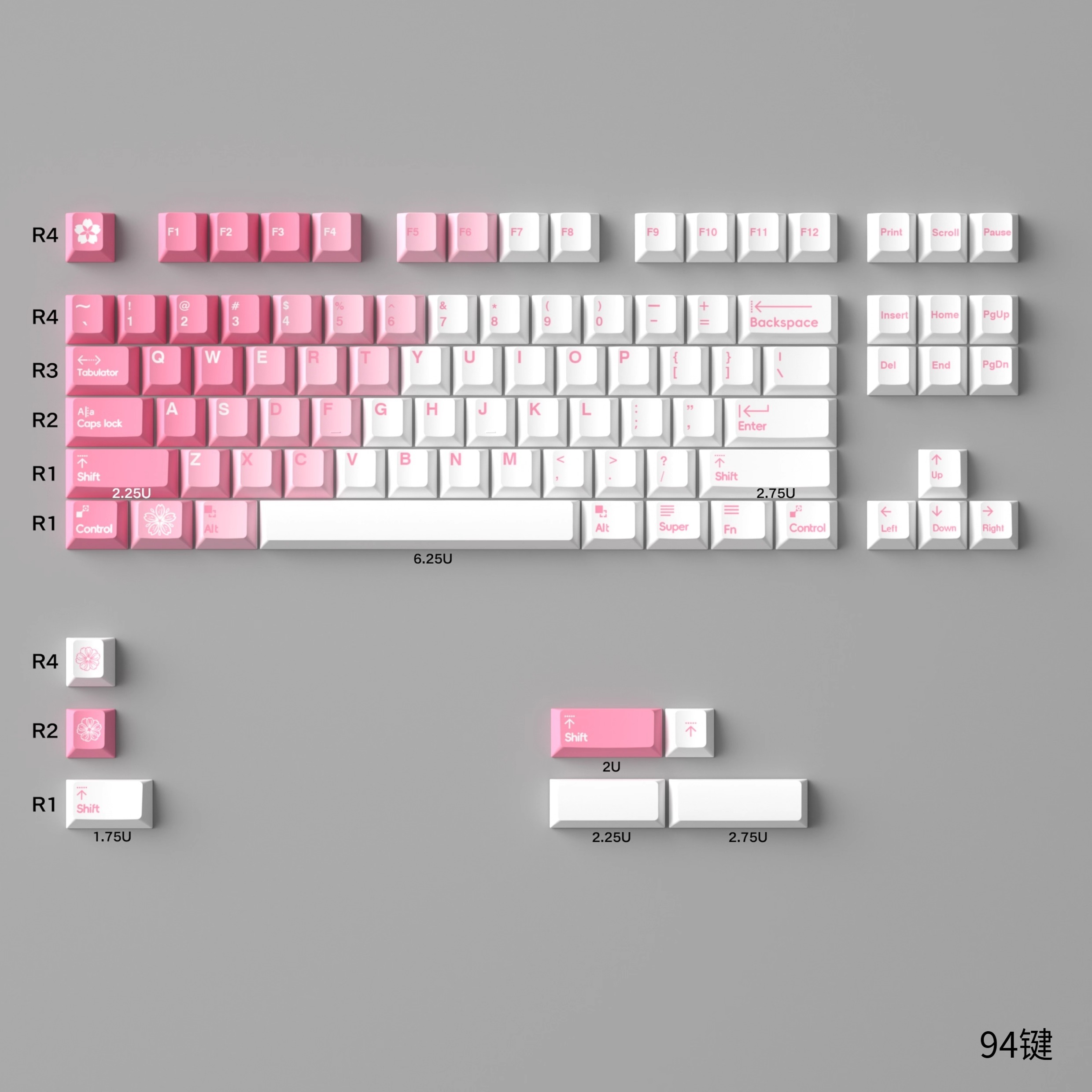 Keycap Cherry Mintcaps Núi Tuyết PBT+PC