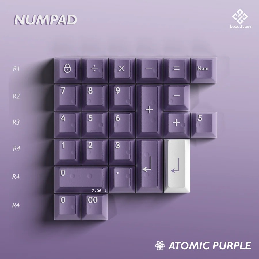 Keycap PBTfans Atomic Purple R2 Cherry PBT Doubleshot