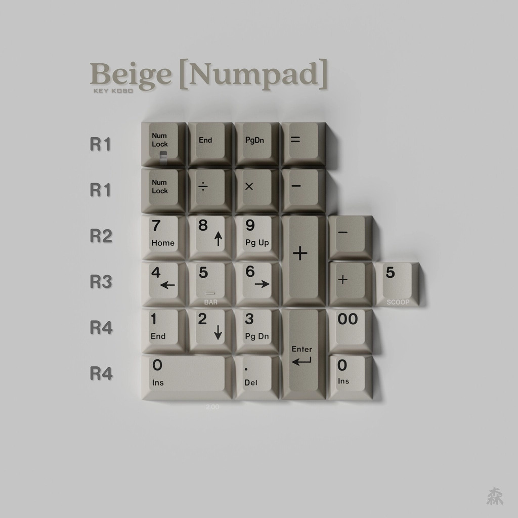 Keycap Keykobo Beige Cherry ABS Doubleshot