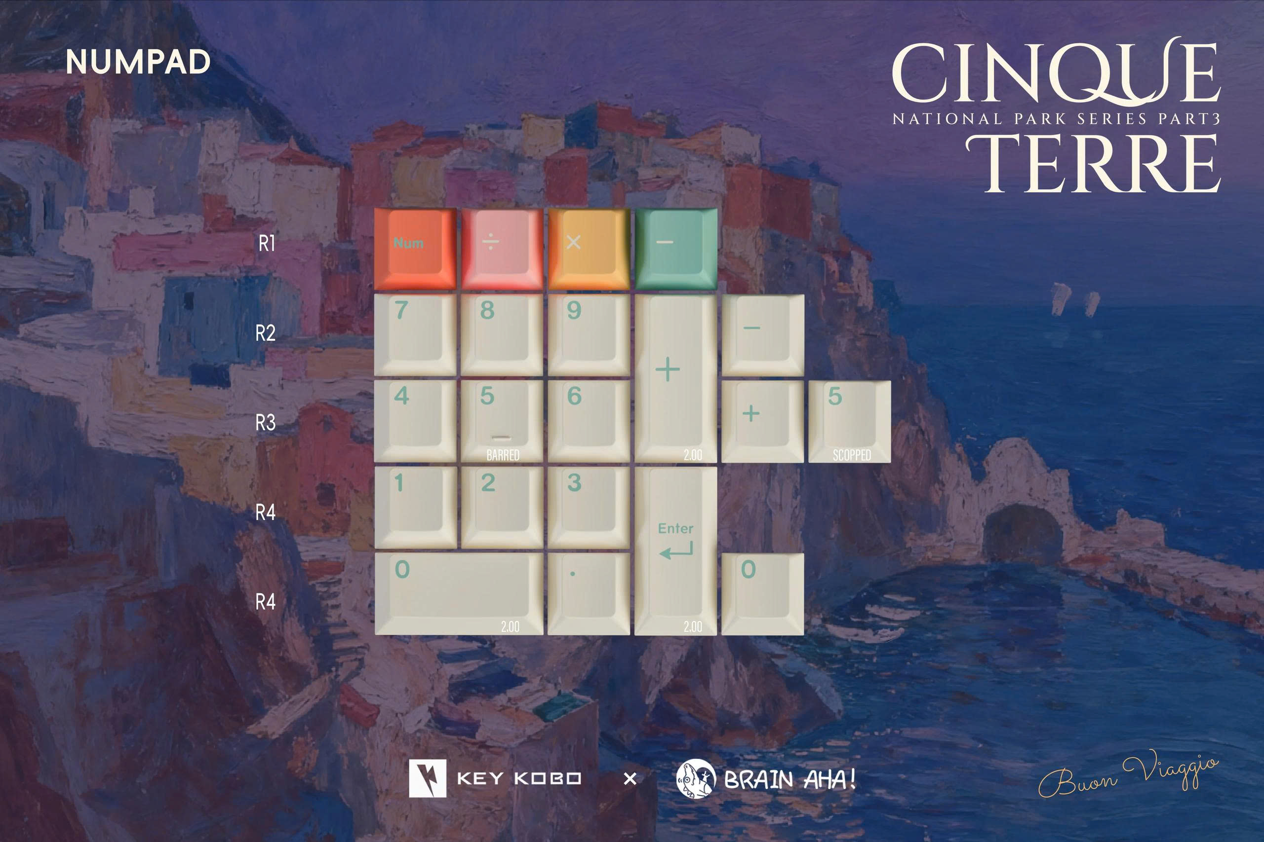 Keycap KeyKobo Cinque Terre Cherry ABS Doubleshot