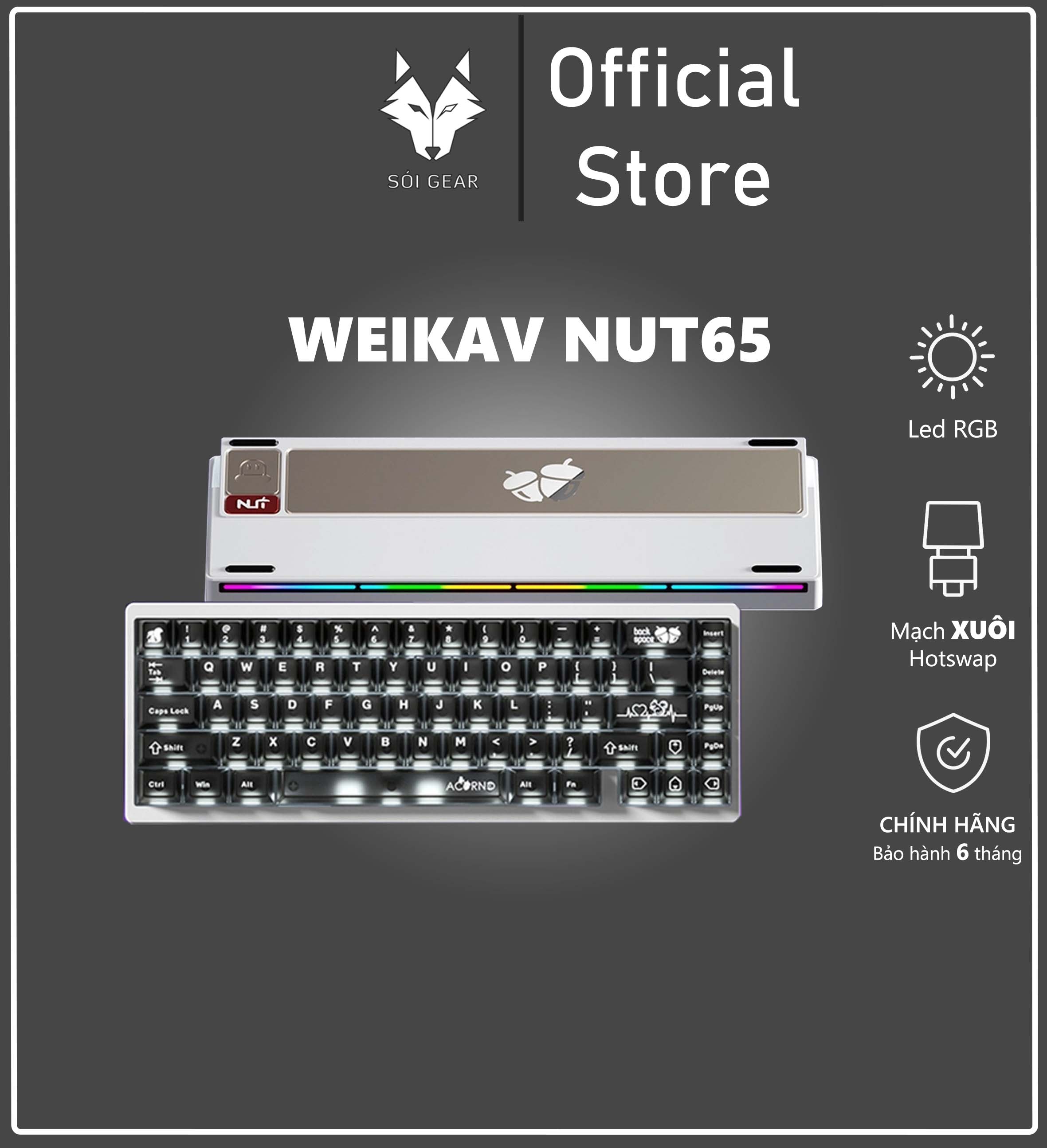 [In Stock] Kit Bàn phím cơ WEIKAV NUT65
