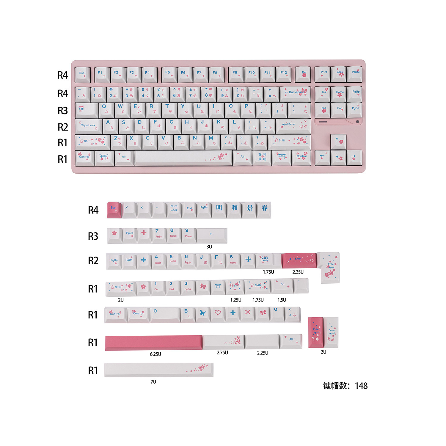 Keycap Mintcap Springtime Cherry PBT Dyesub