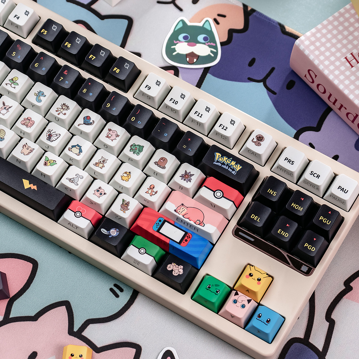 Keycap Mintcap Pokemon Ninja Xuyên Led Cherry PBT Dyesub