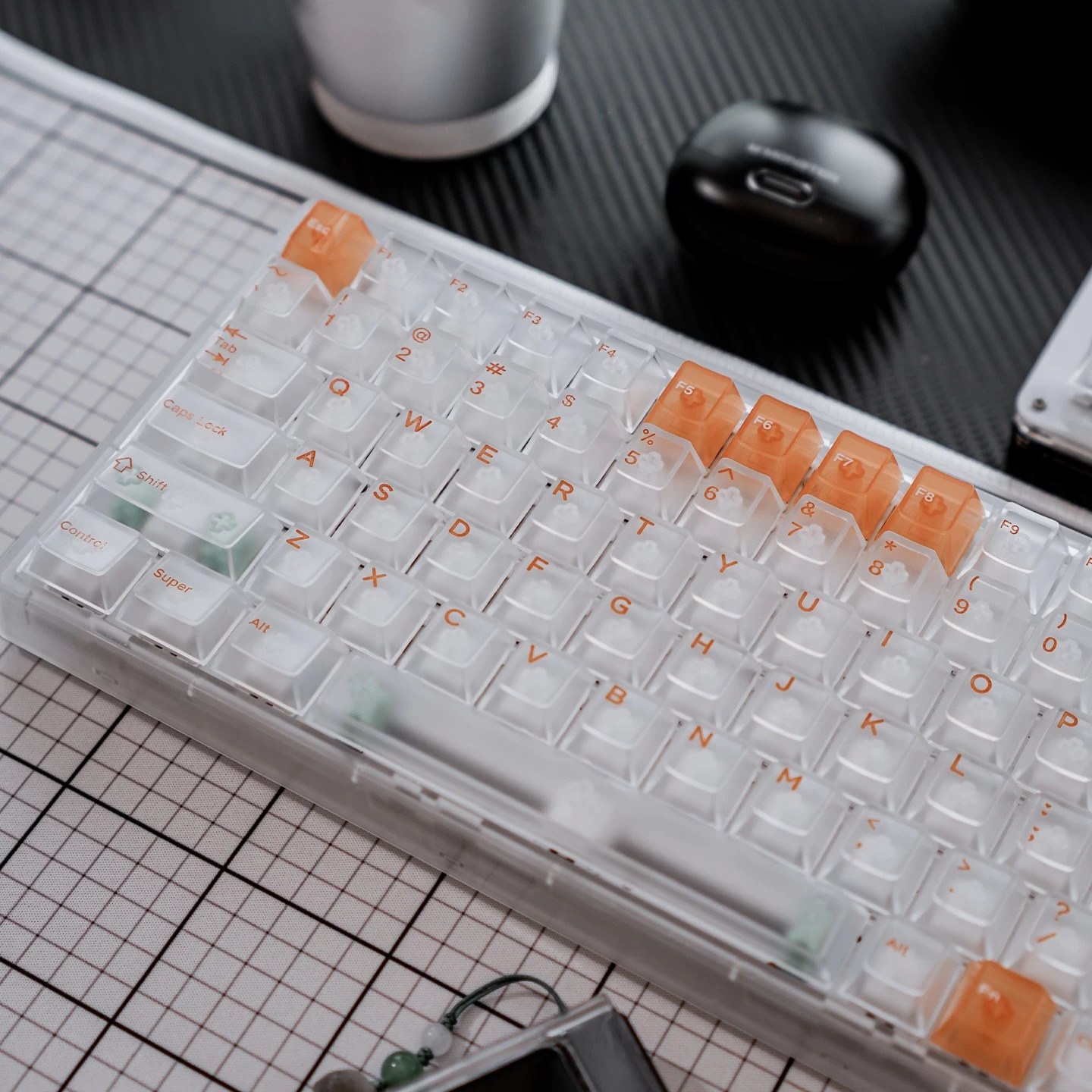 Keycap Mintcap Whit Mist Orange Cherry PC Xuyên Led