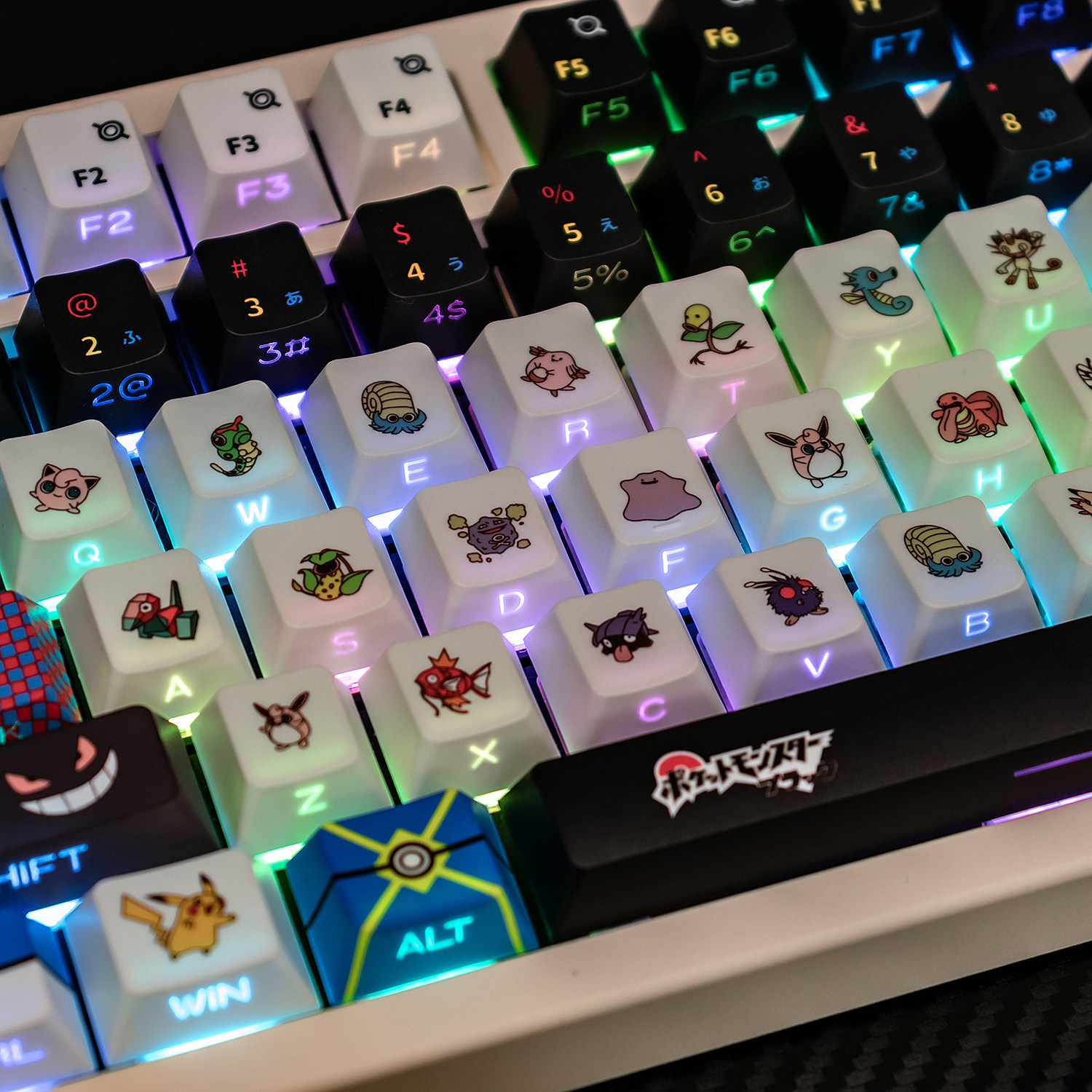 Keycap Mintcap Pokemon Ninja Xuyên Led Cherry PBT Dyesub