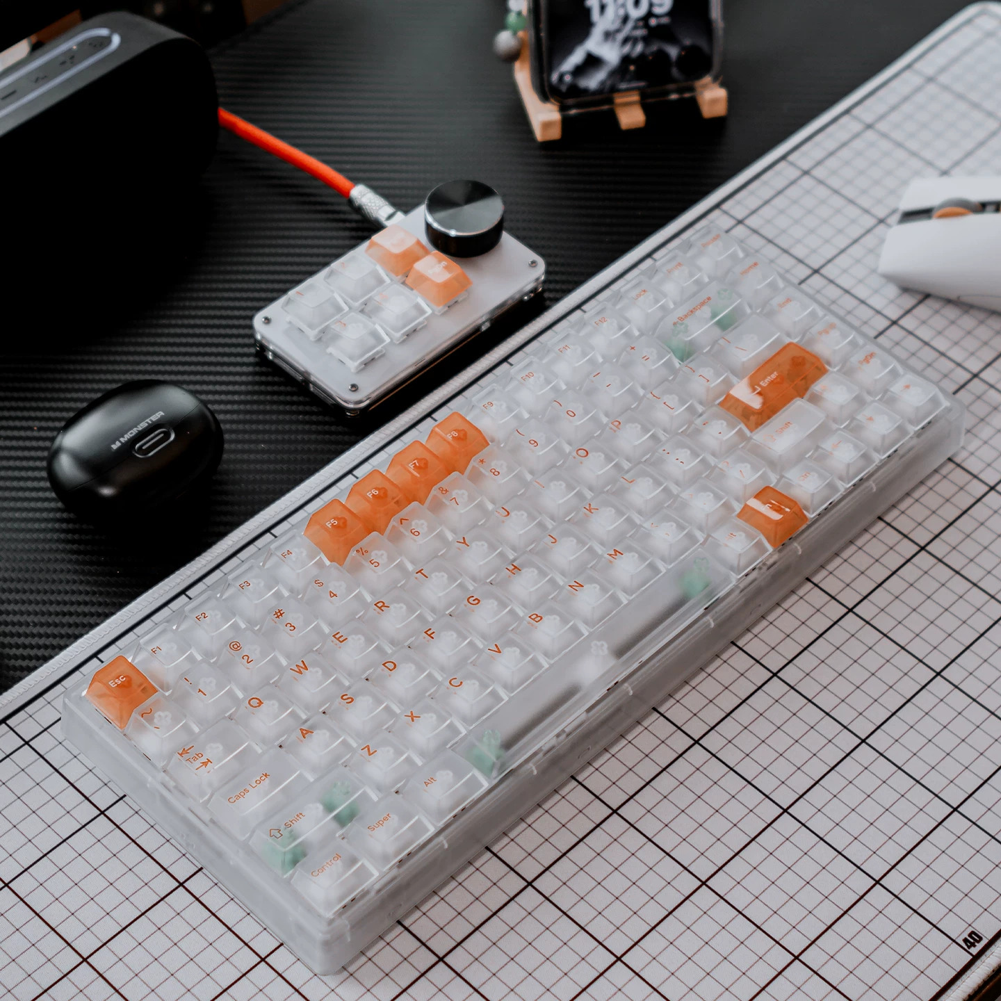 Keycap Mintcap Whit Mist Orange Cherry PC Xuyên Led