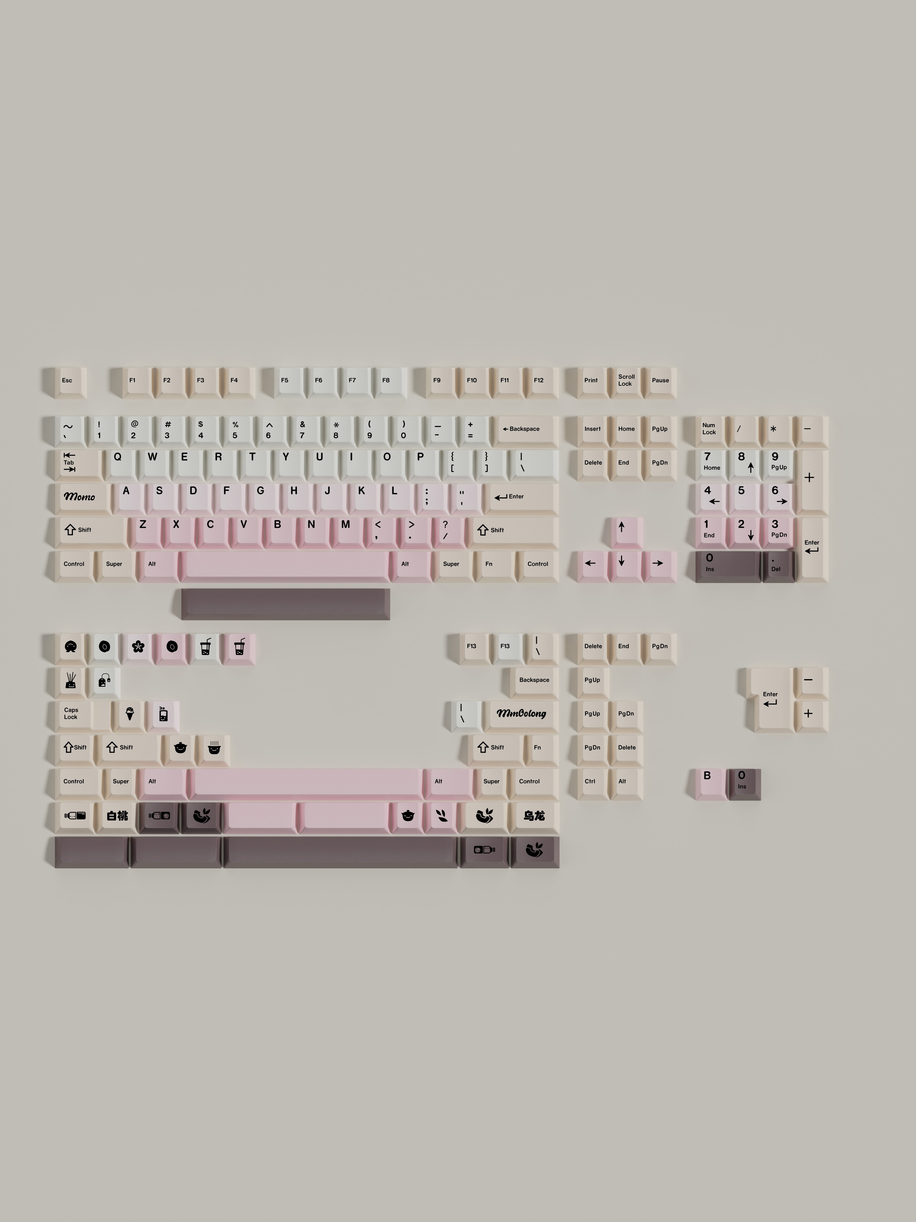 [Instock] Keycap Walker Cherry Ô Long Đào PBT Dyesub