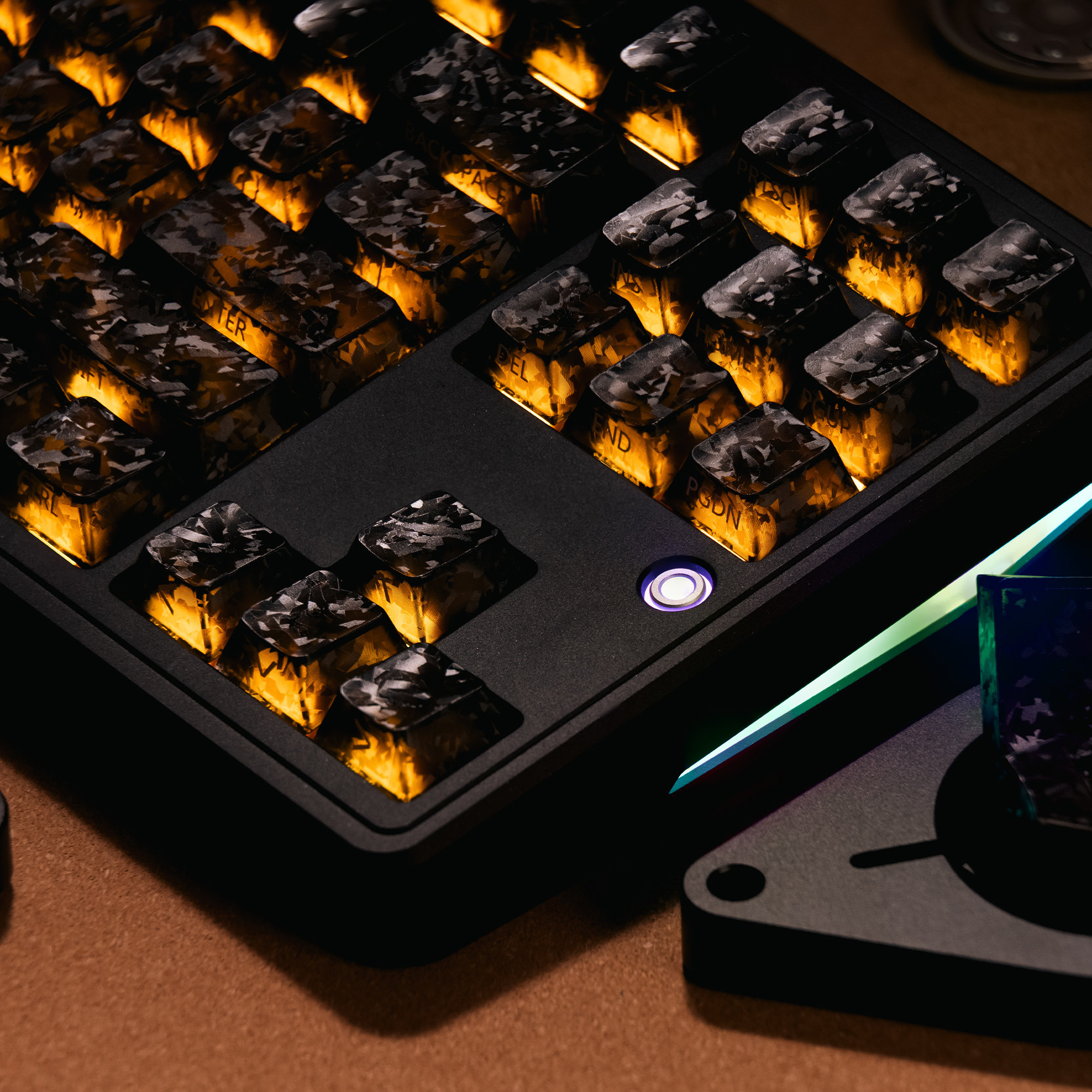 Keycap Mintcap Black Ice Texture Translucent Cherry Carbon Fiber