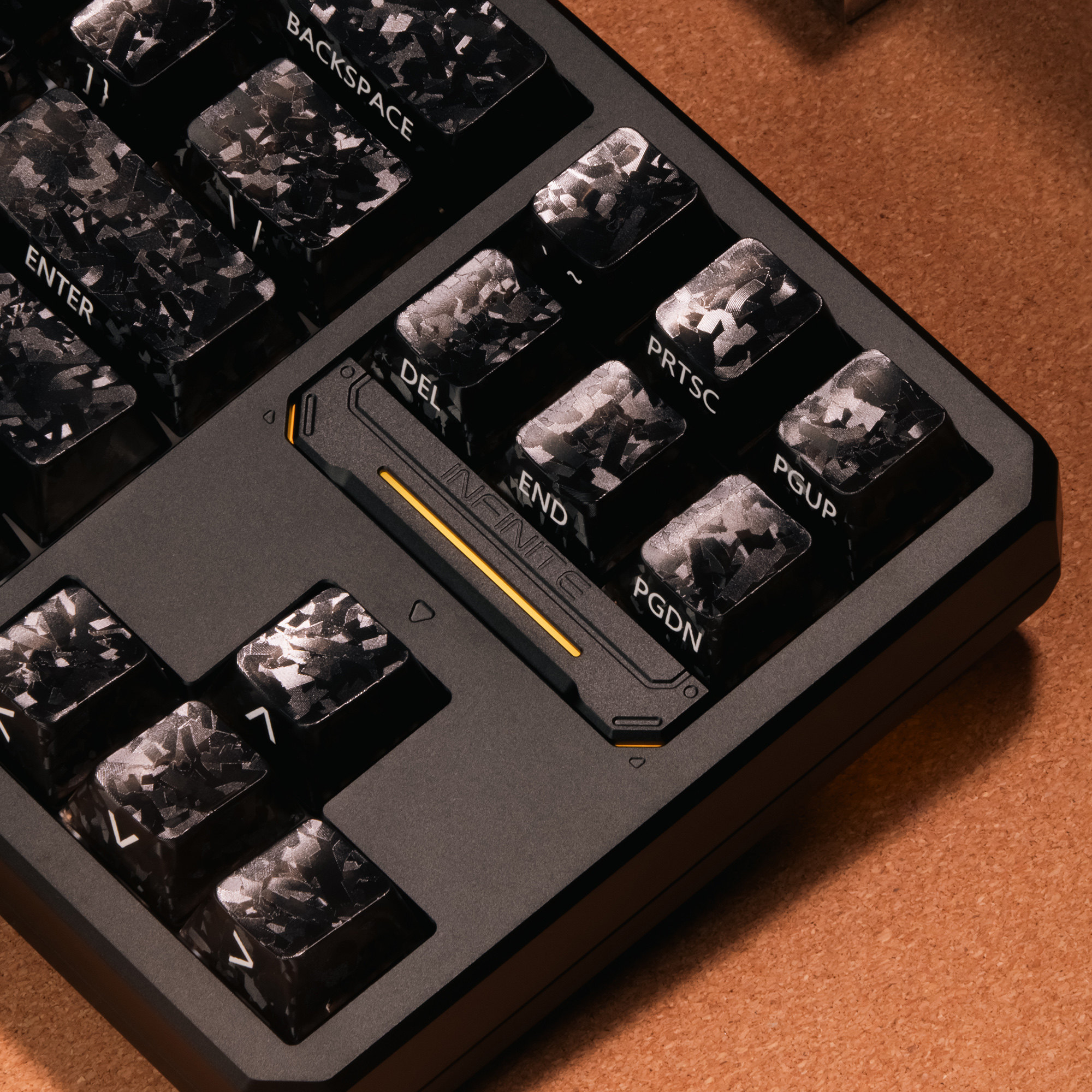 Keycap Mintcap Black Ice Texture Translucent Cherry Carbon Fiber