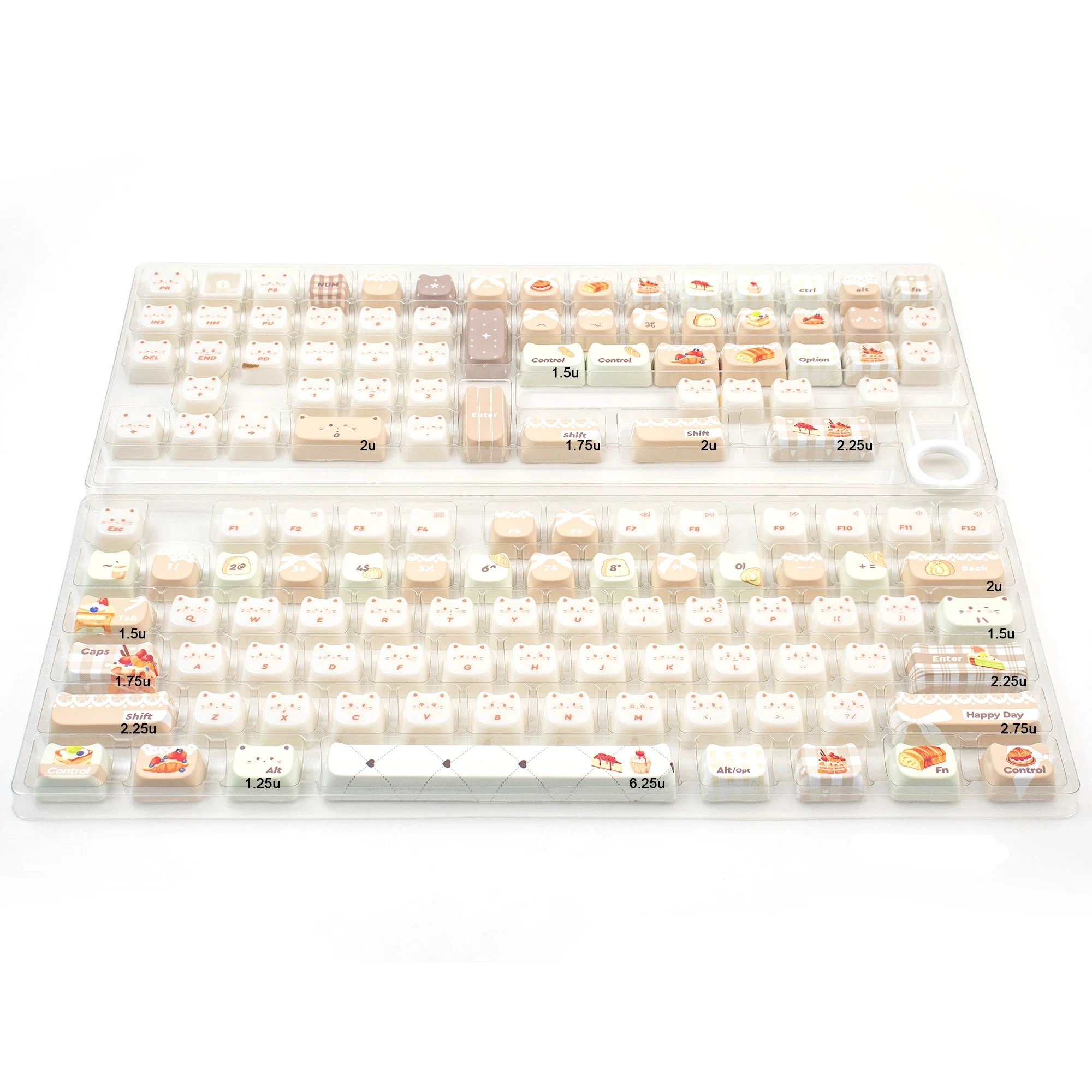 Keycap Mintcap Baking Cat MAO PBT+PC Xuyên Led