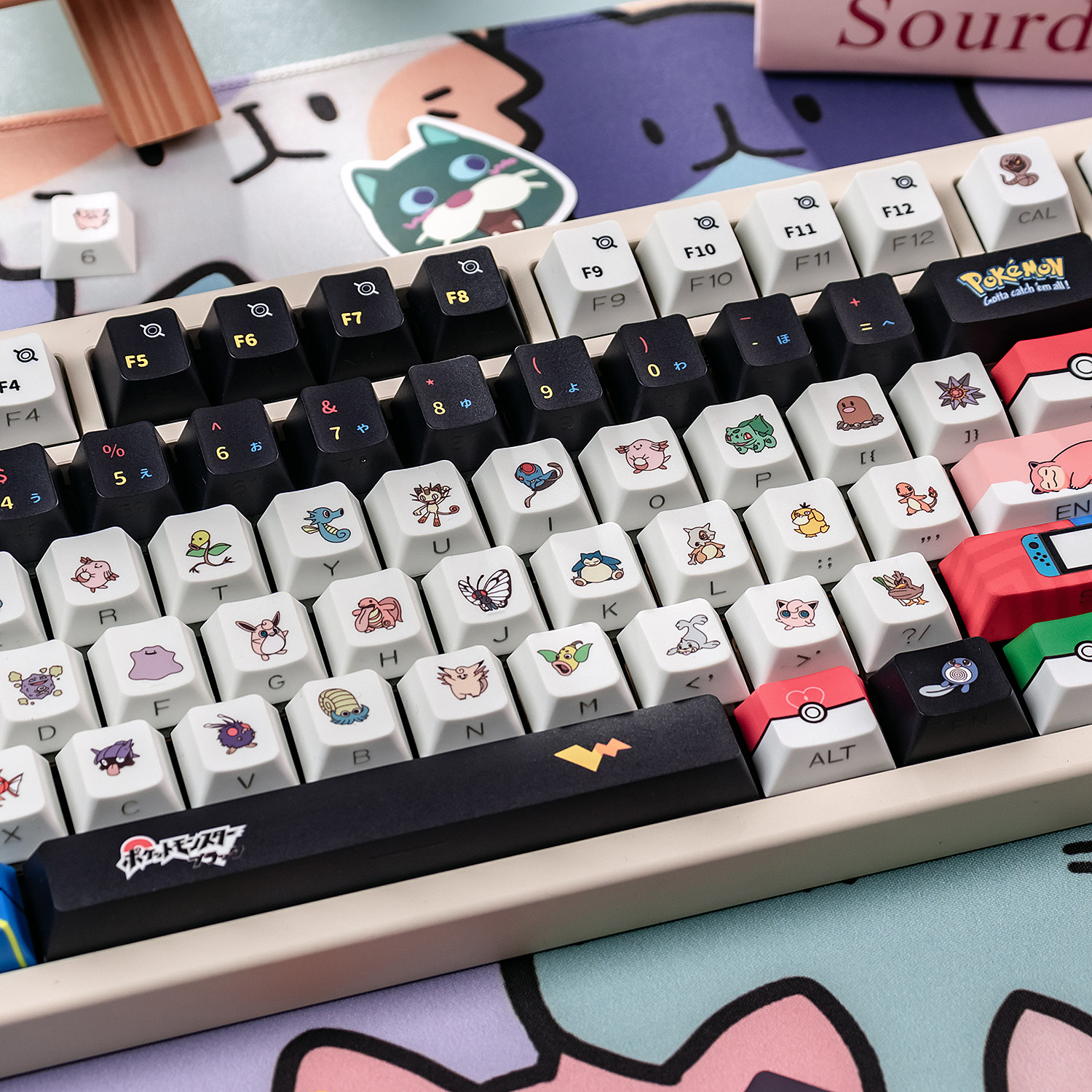 Keycap Mintcap Pokemon Ninja Xuyên Led Cherry PBT Dyesub
