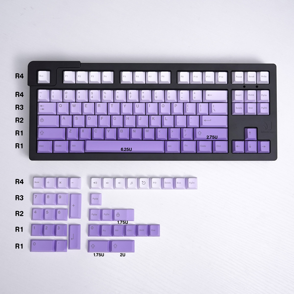 Keycap Cherry Gradient Purple PBT Dyesub (Chữ trên - không xuyên led)