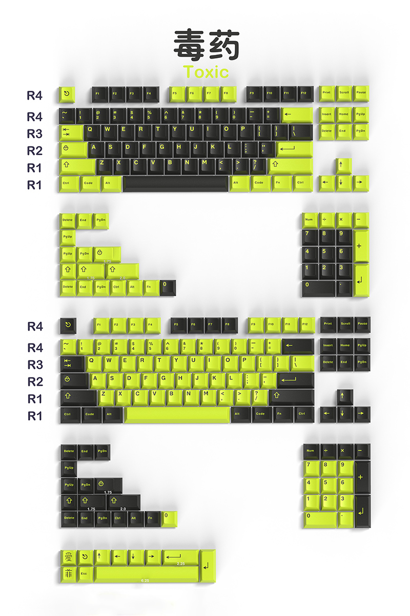 Keycap Cherry Aifei Icon Toxic ABS Doubleshot