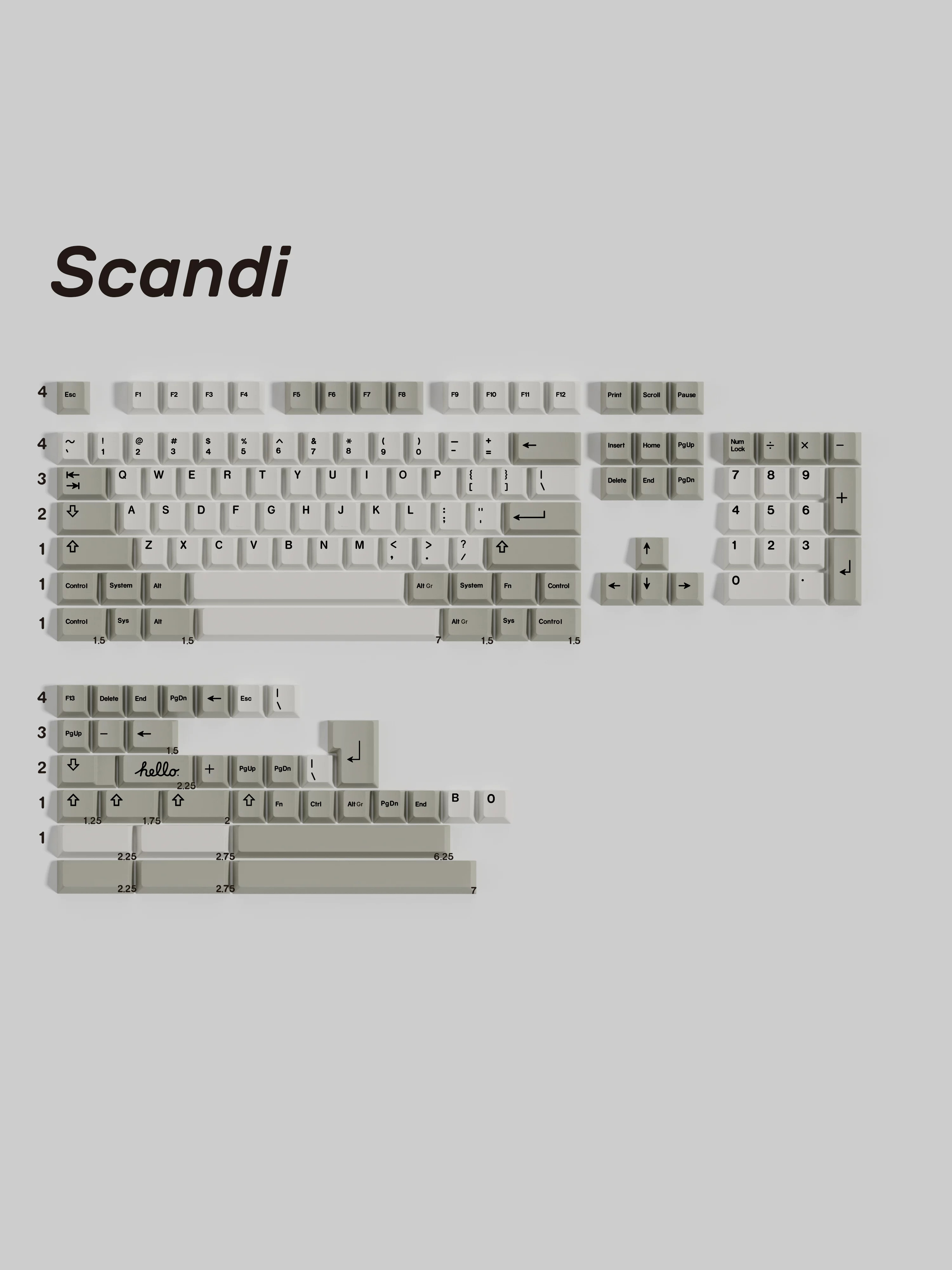 [Instock] Keycap Walker Cherry Scandi PBT Dyesub