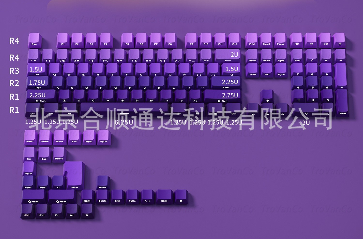 [In-stock] Keycap OEM PBT Ninja Gradient Xuyên led - Tím Đậm