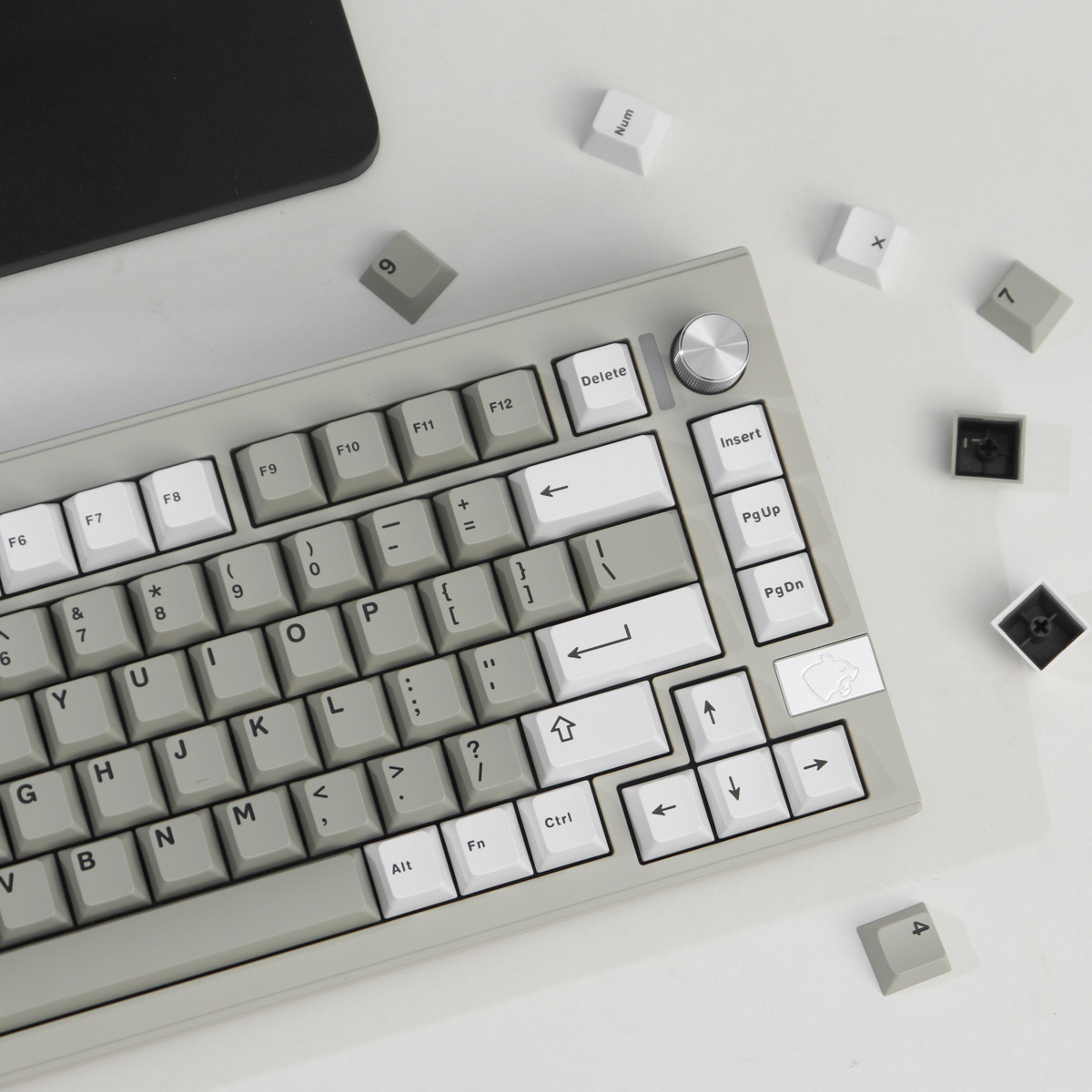 Keycap Cherry Aifei Icon Bagua Retro ABS Doubleshot - White Gray