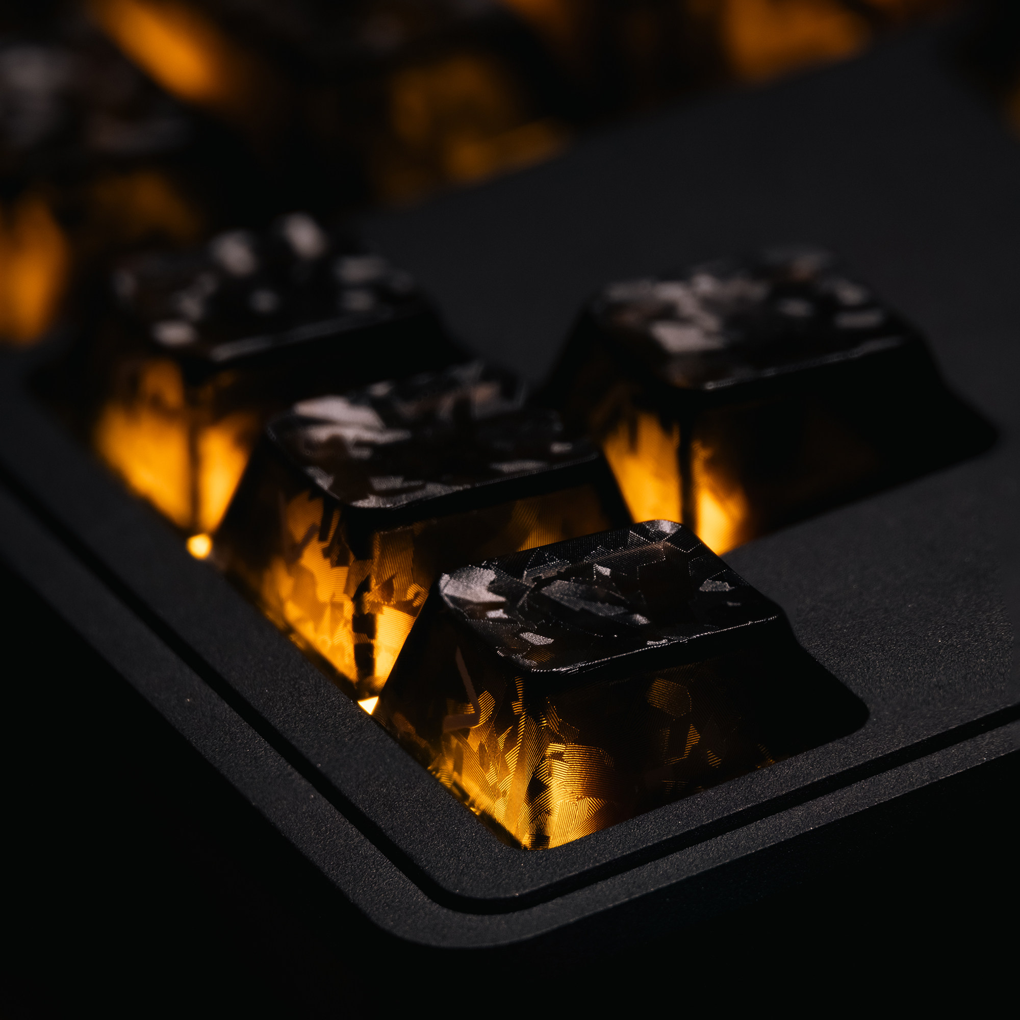 Keycap Mintcap Black Ice Texture Translucent Cherry Carbon Fiber
