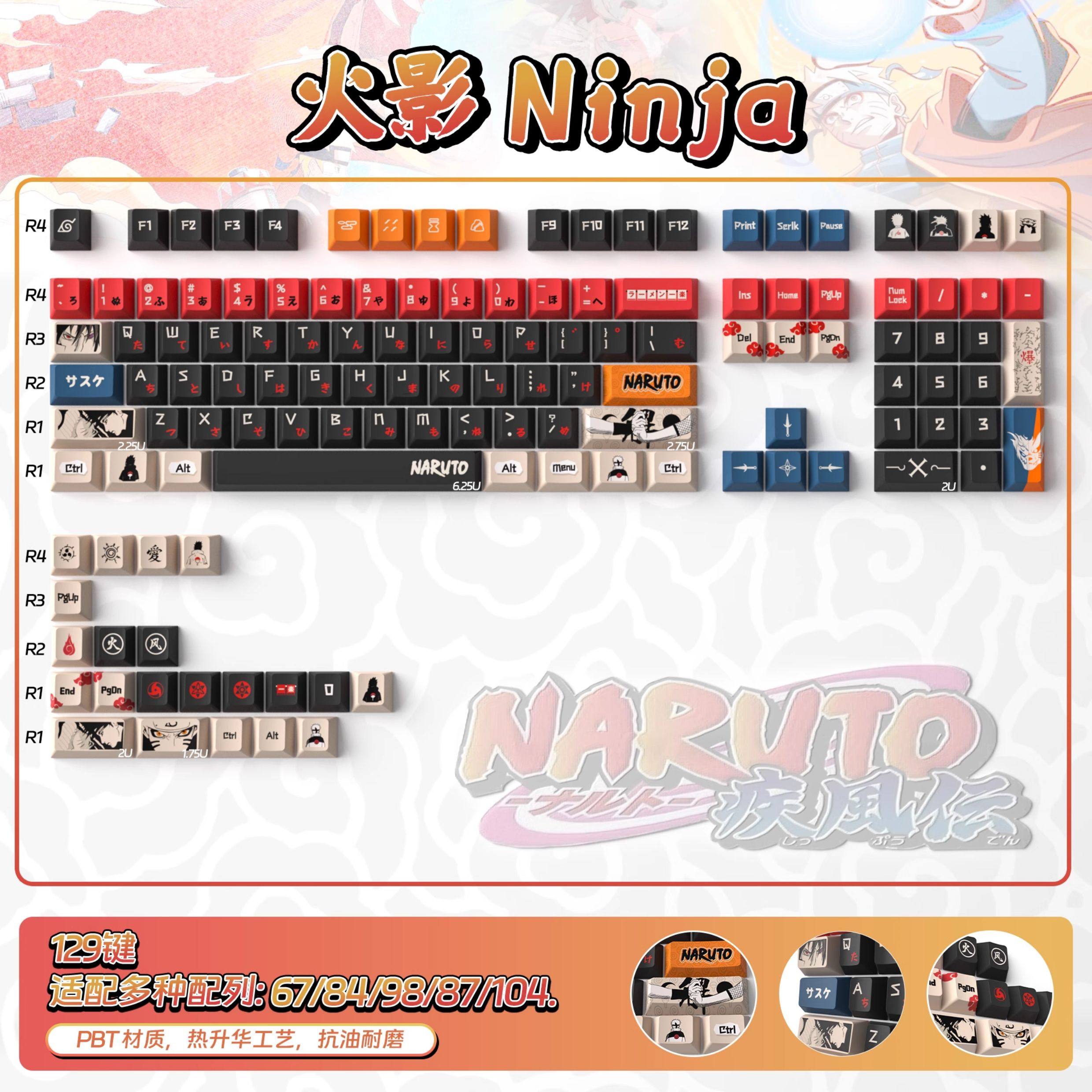 Keycap Mintcap Naruto Cherry PBT Dyesub