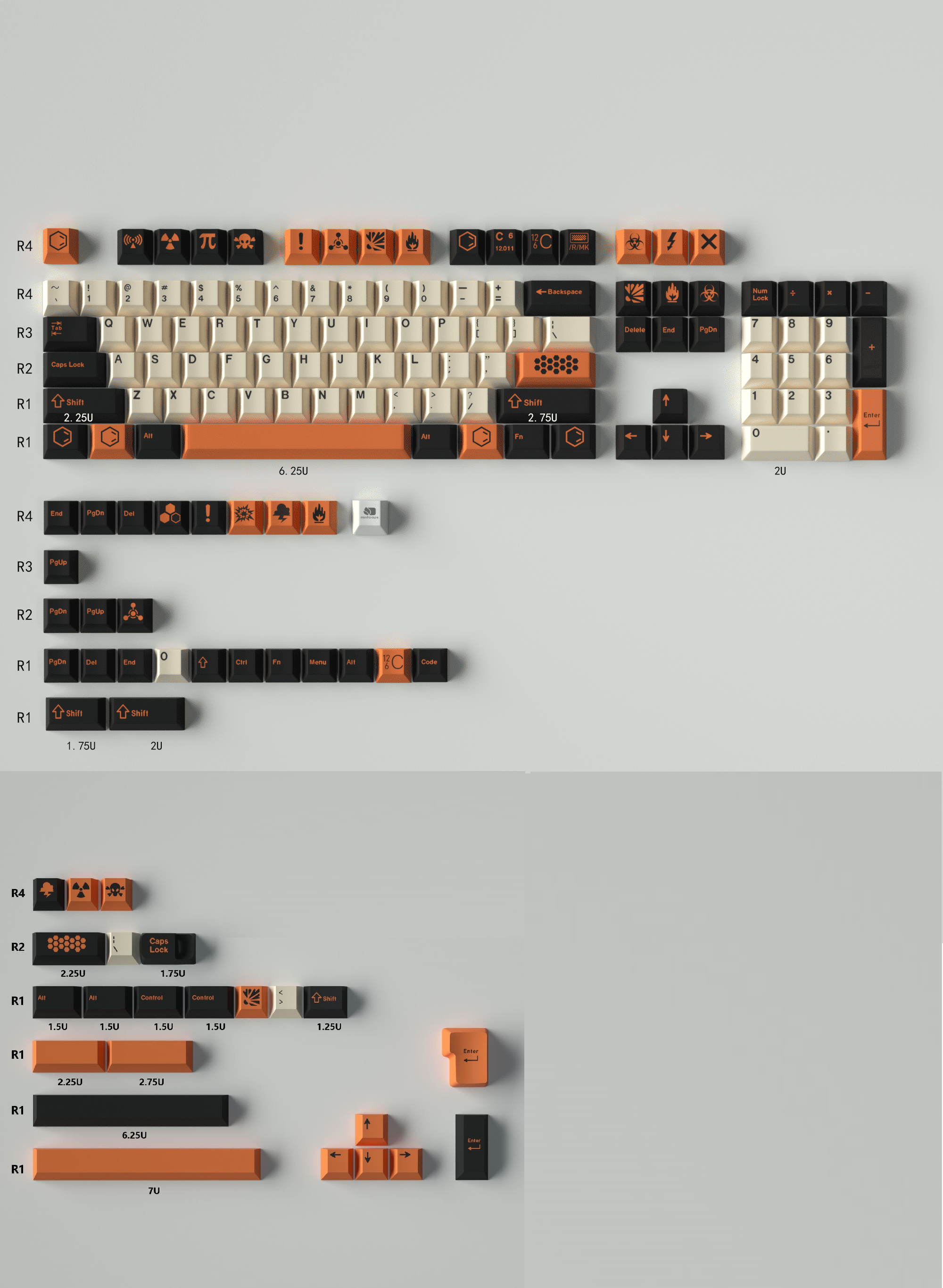 Keycap Mintcaps Cherry Carbon Light PBT Dyesub