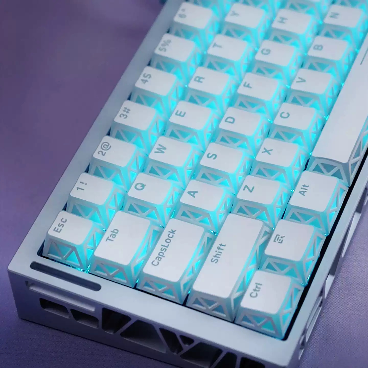 Keycap Mintcaps Hollow Xuyên led Cherry PC+PBT Doubleshot