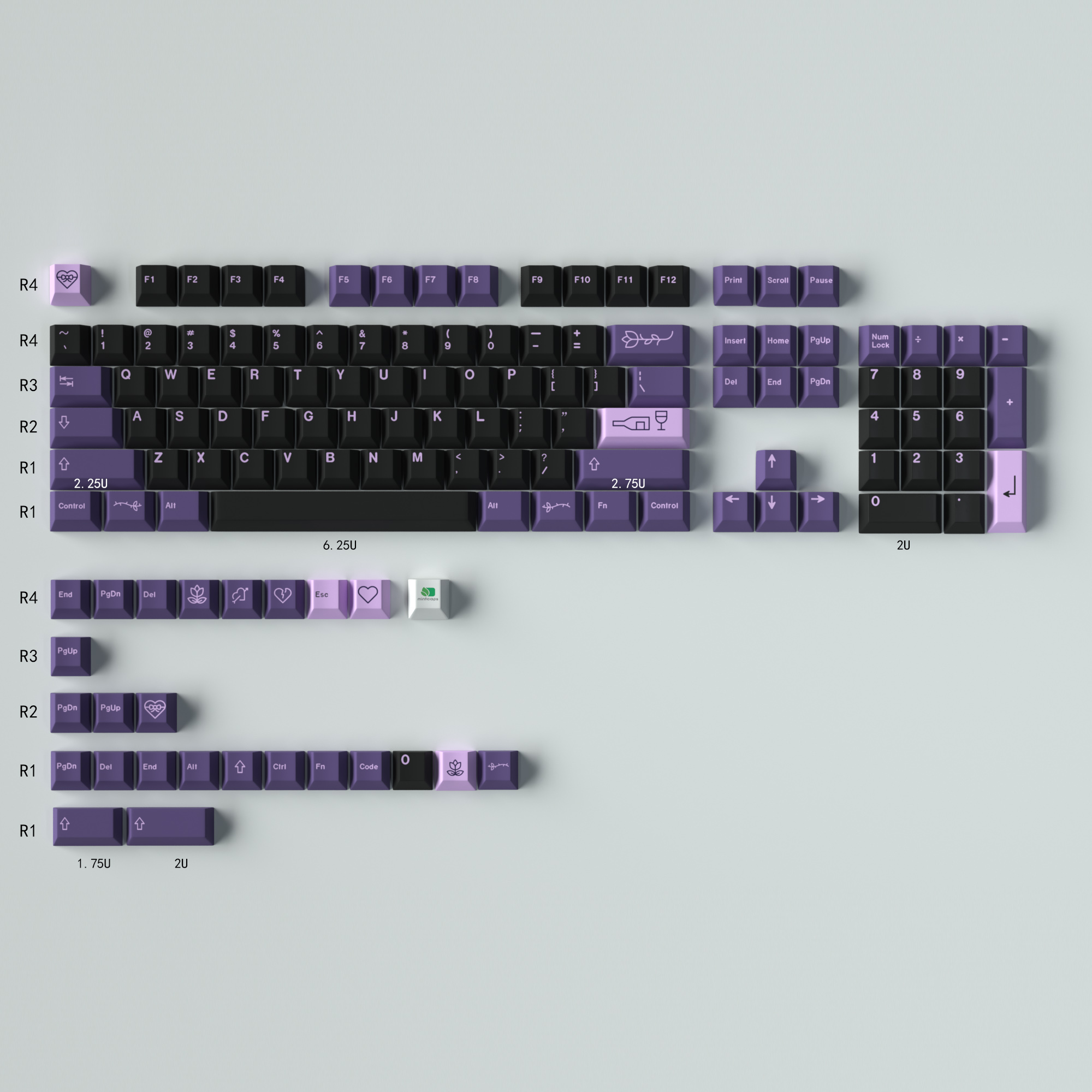Keycap Mintcaps Cherry First Love  purple PBT Dyesub - English