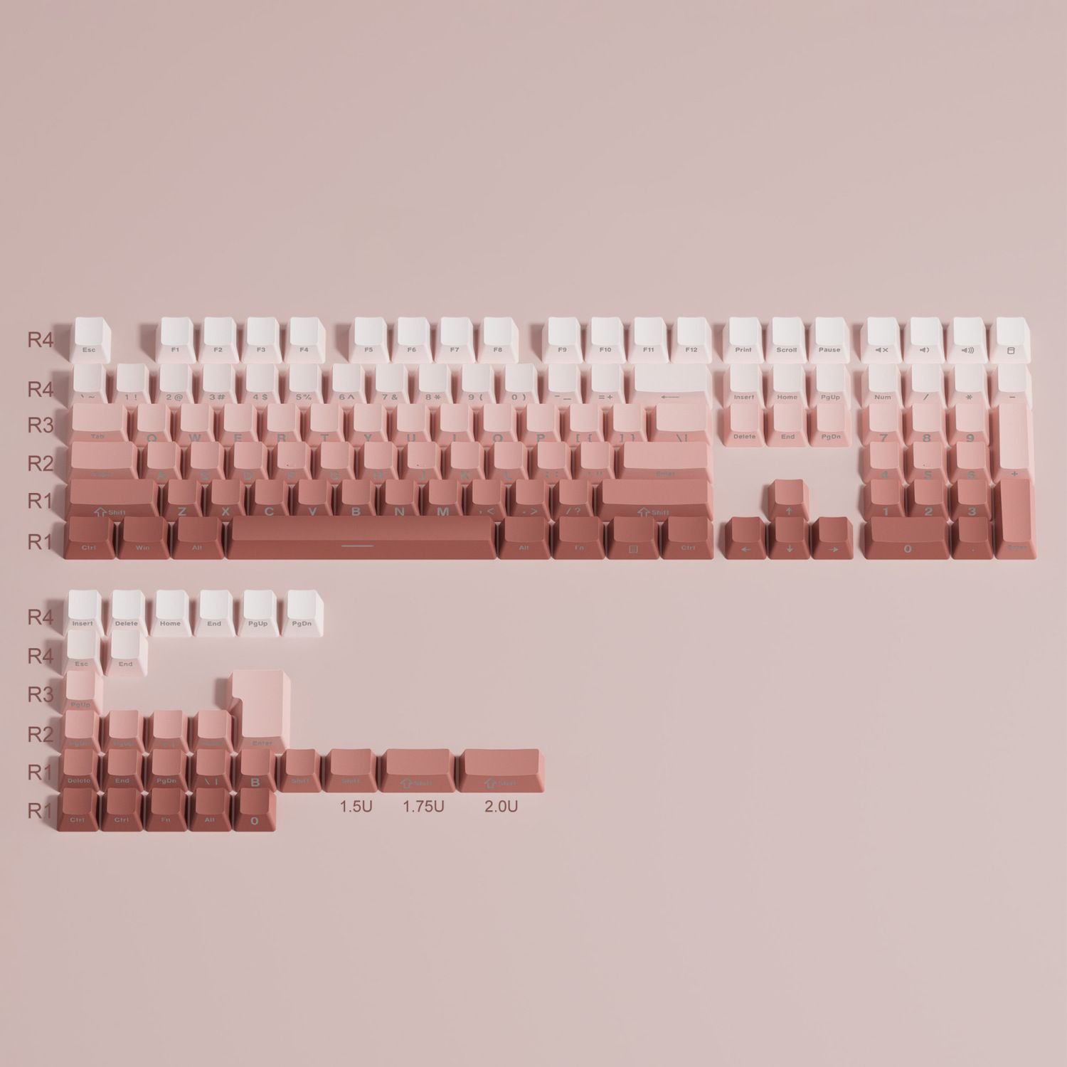 [In-stock] Keycap OEM PBT Ninja Gradient Xuyên led - Hồng