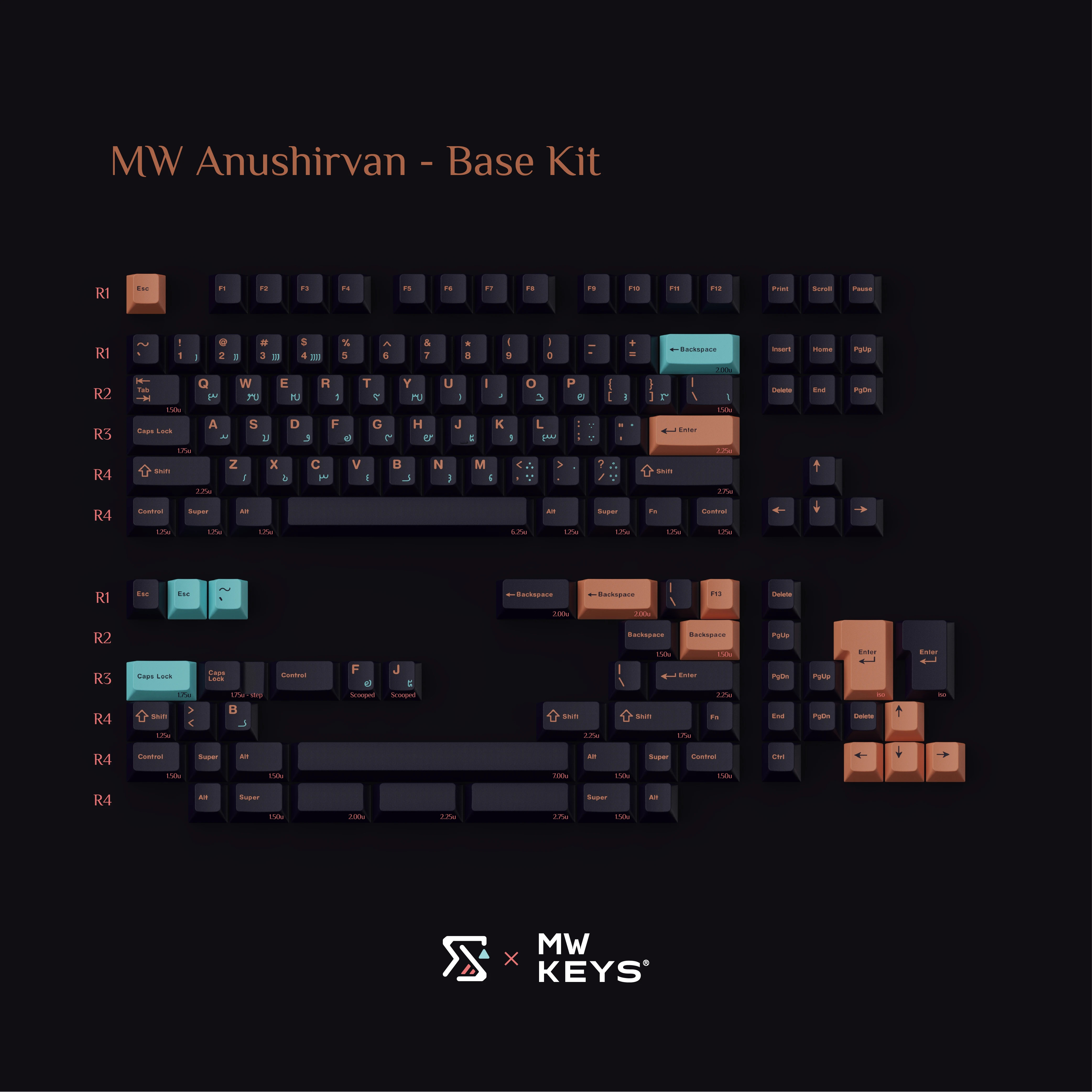 Keycap MW Anushirvan Cherry  ABS Doubleshot