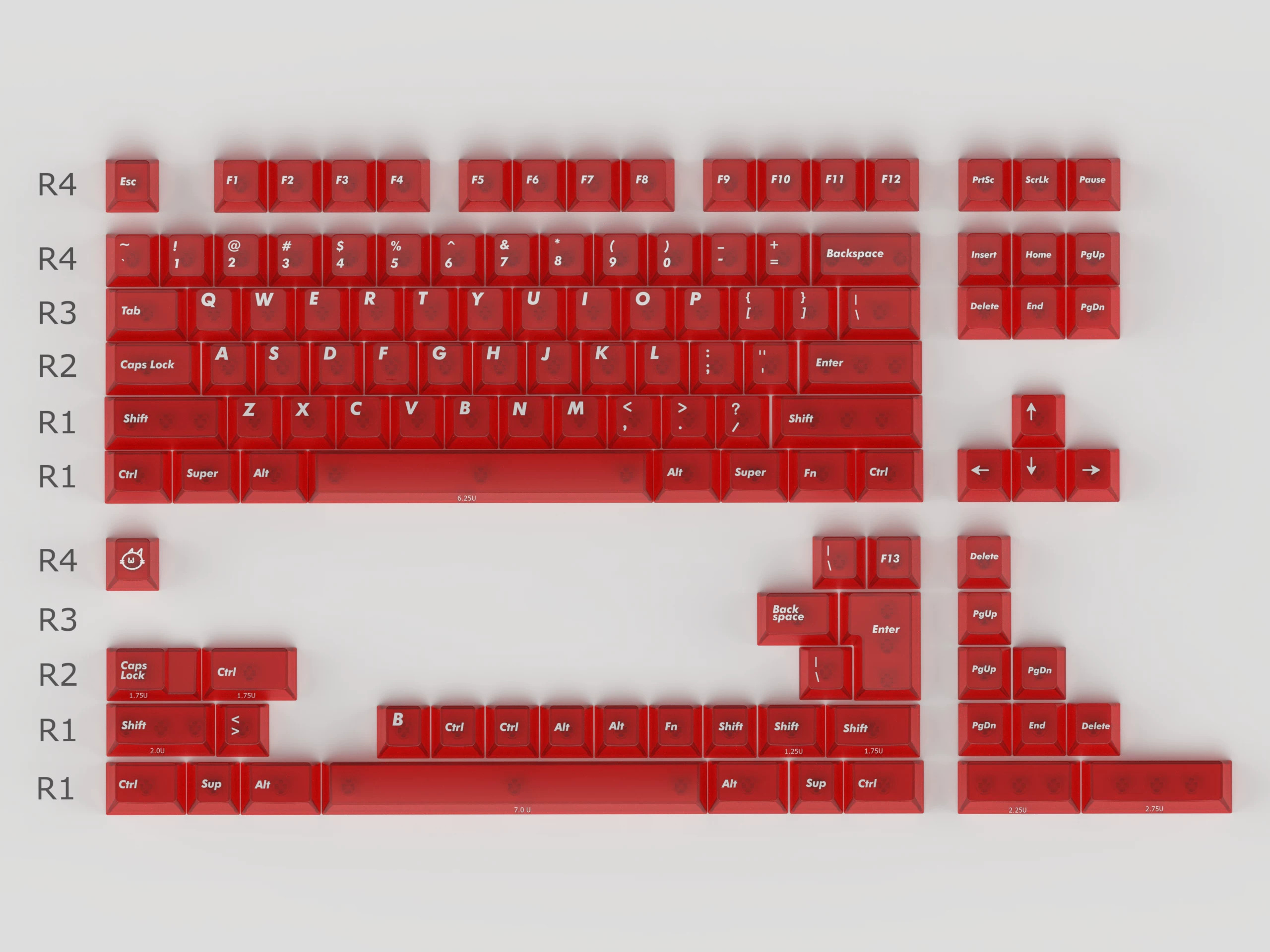 Keycap Aifei Foggy Cherry ABS Xuyên led