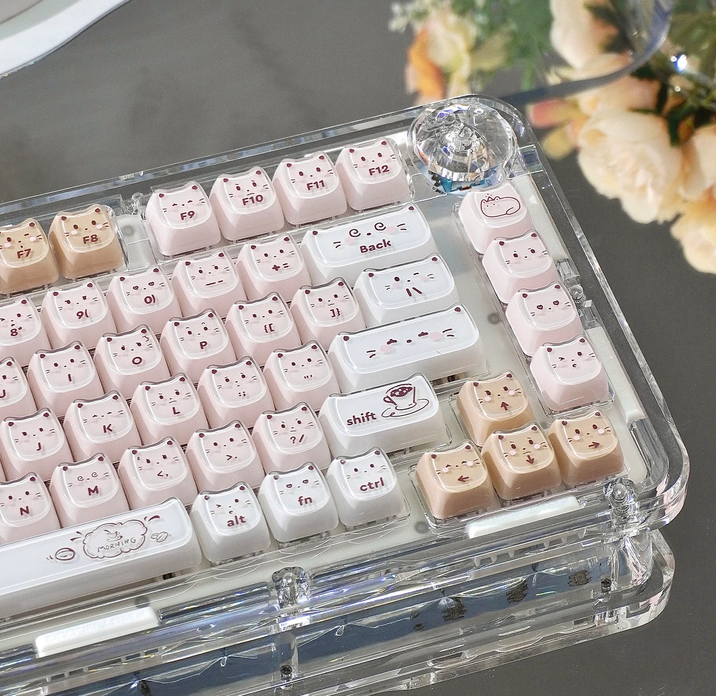 Keycap Mintcap Coffee Kitten MAO Jelly PC+MABS