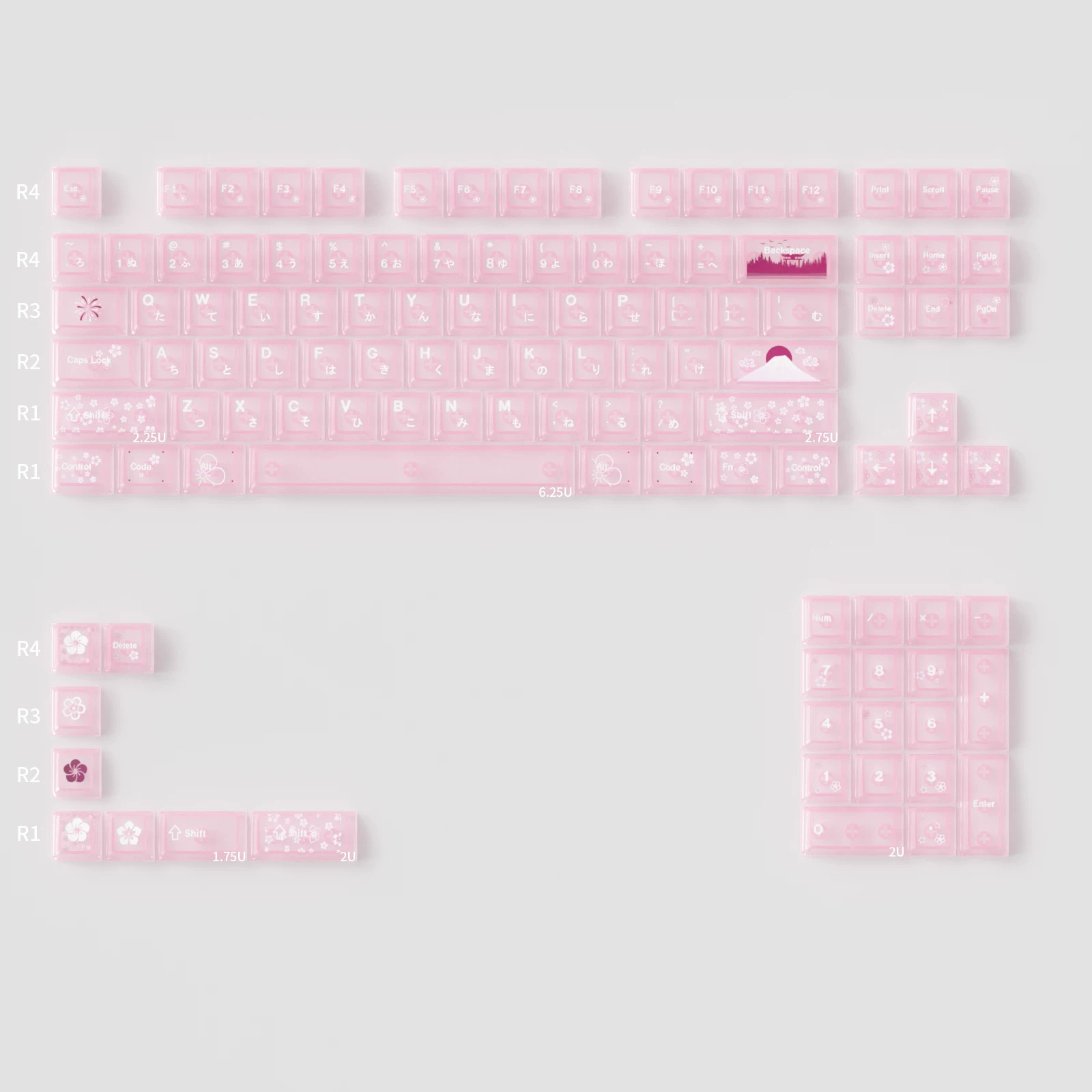 Keycap Mintcap Spring Xuyên Led Cherry PC