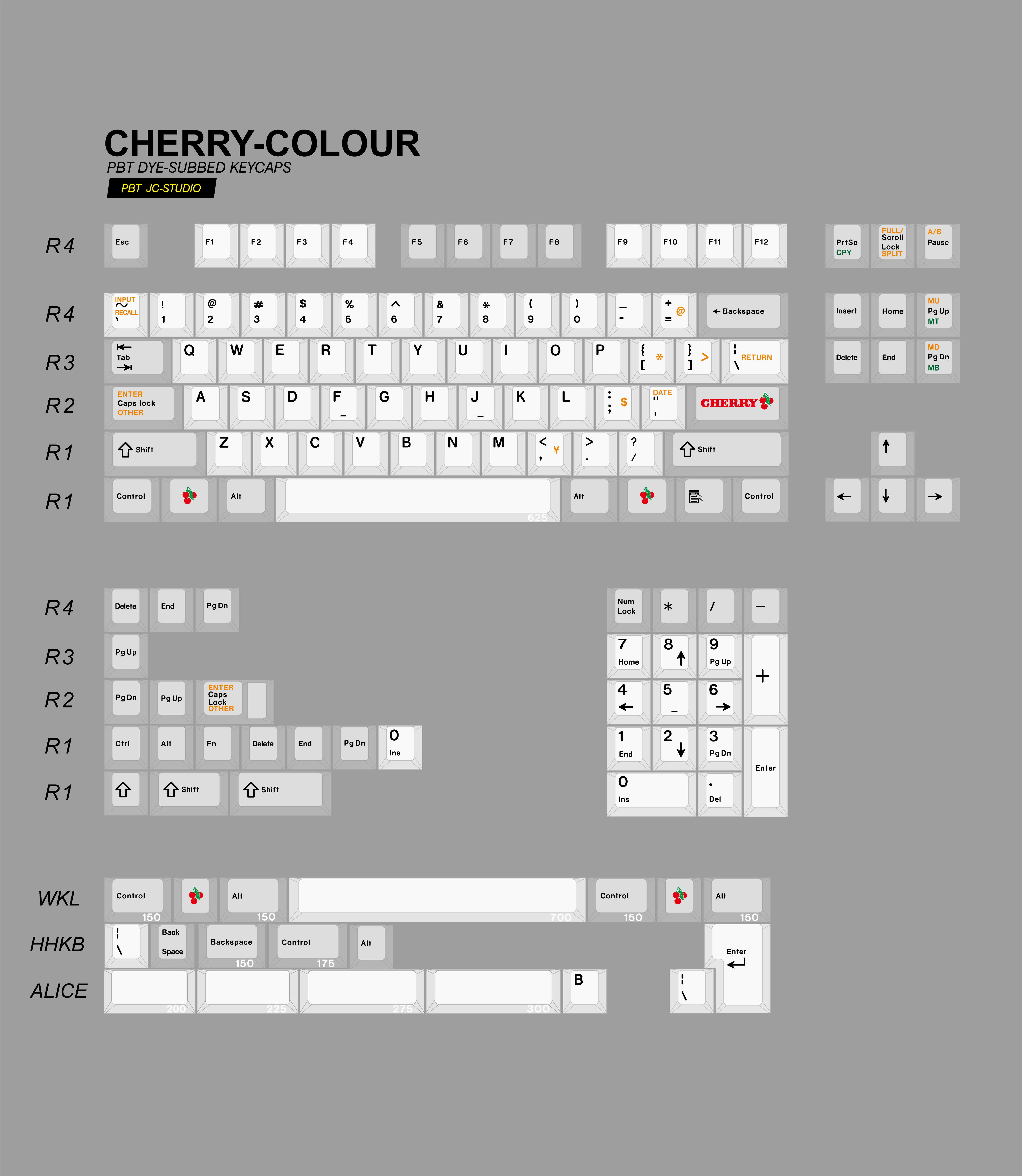 Keycap Cherry JC PBT Dyesub Cherry Colour