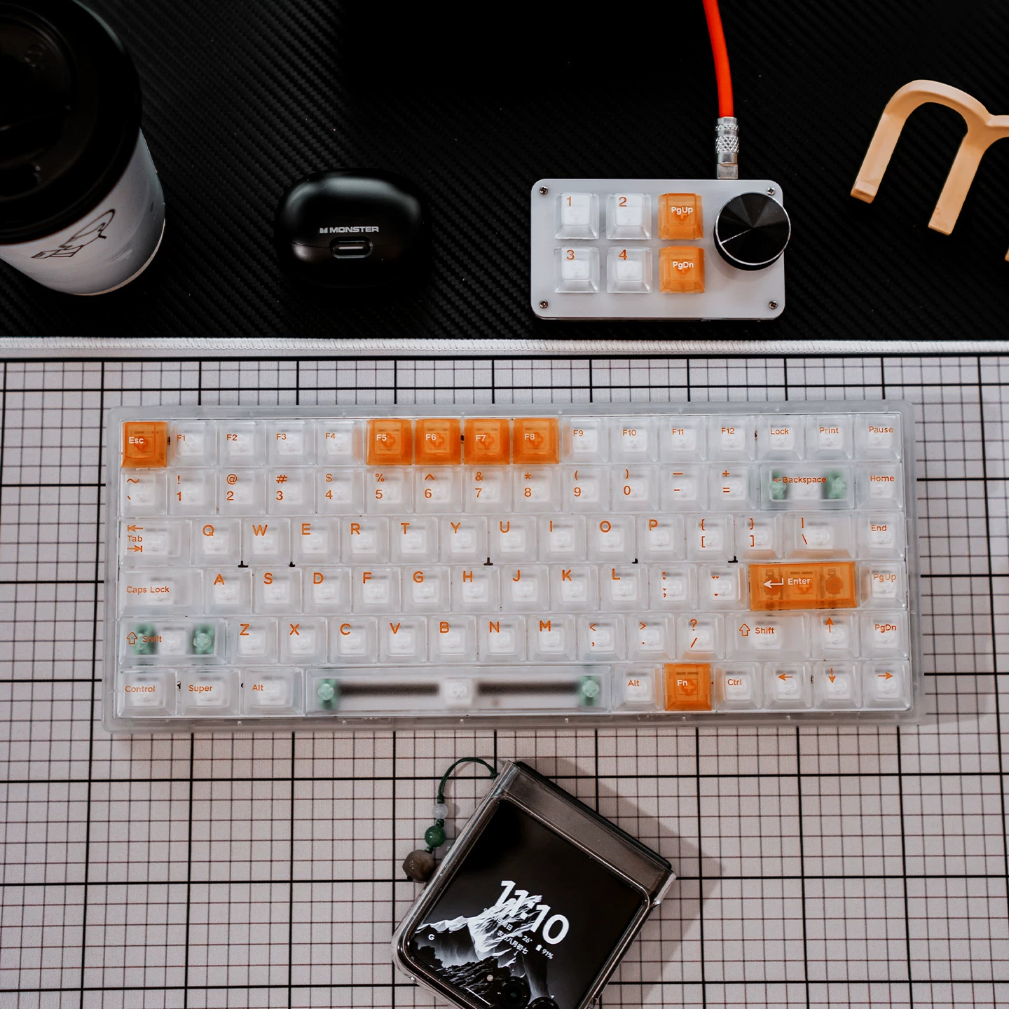 Keycap Mintcap Whit Mist Orange Cherry PC Xuyên Led