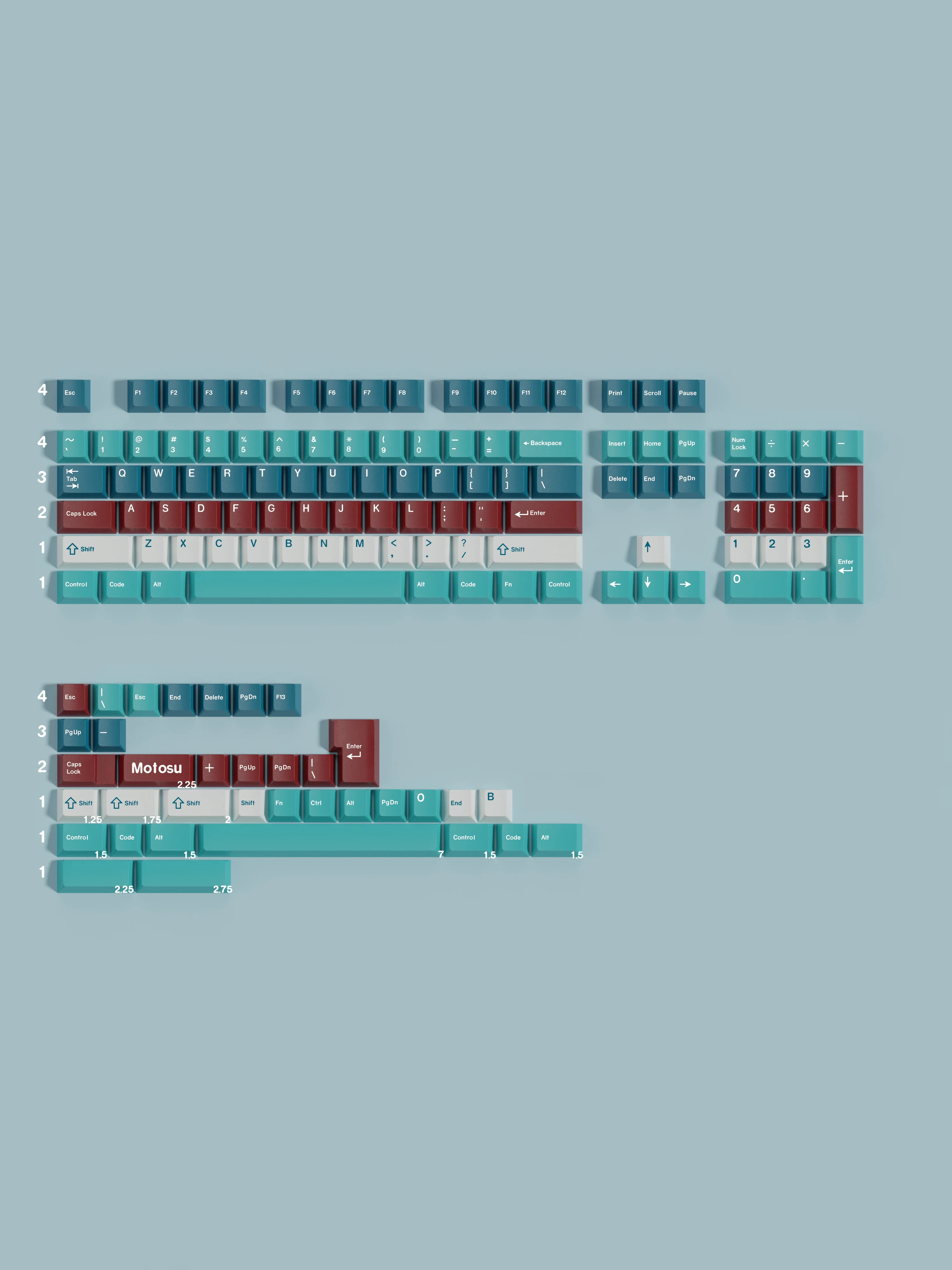 Keycap Walker Motosu Lake Cherry PBT Dyesub