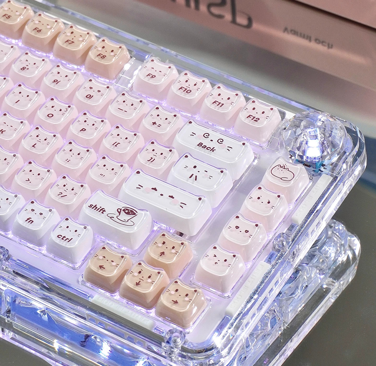 Keycap Mintcap Coffee Kitten MAO Jelly PC+MABS
