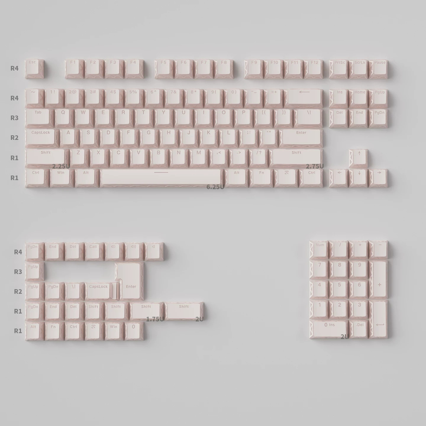 Keycap Mintcaps Hollow Xuyên led Cherry PC+PBT Doubleshot