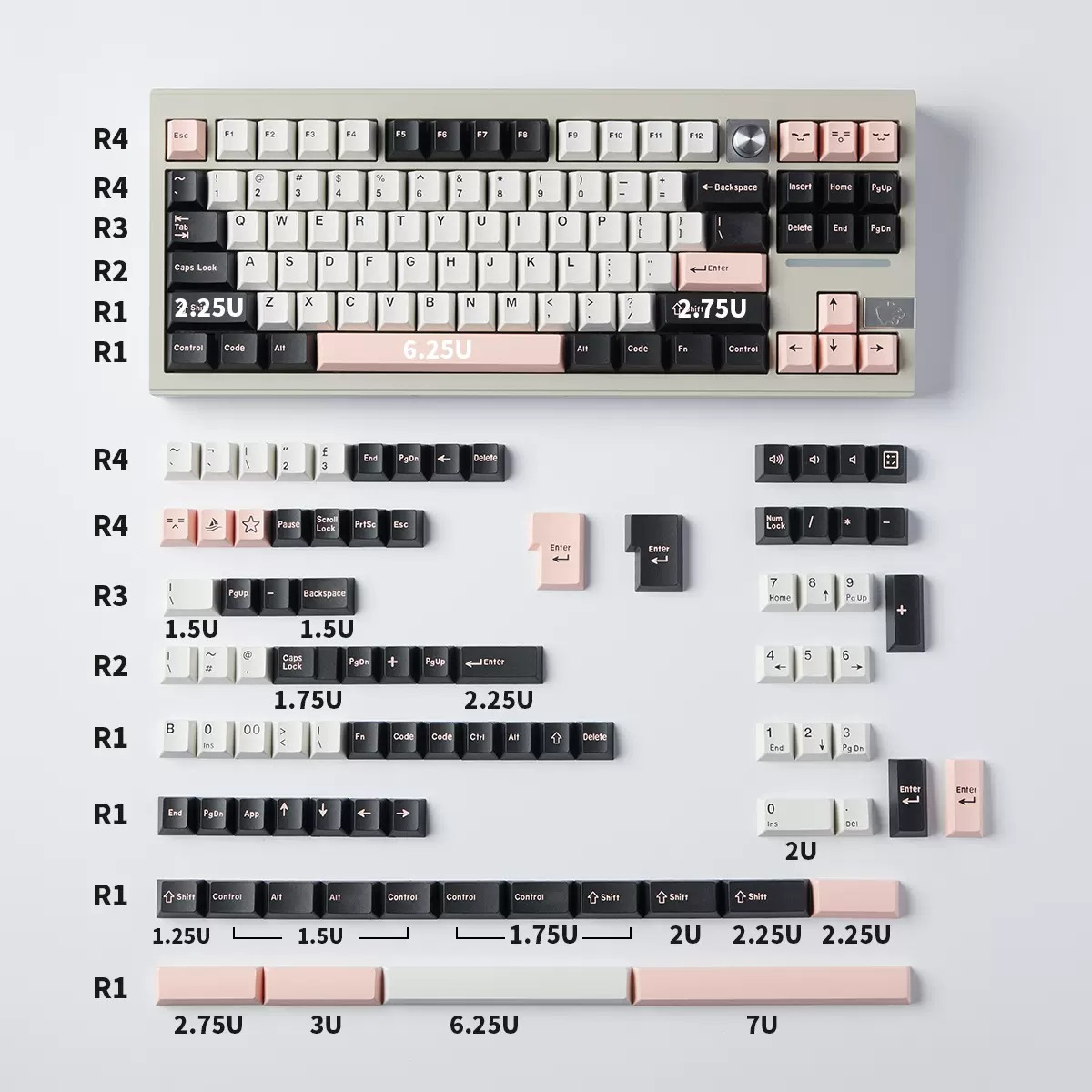 Keycap Mintcaps Cherry Olivia ABS Doubleshot