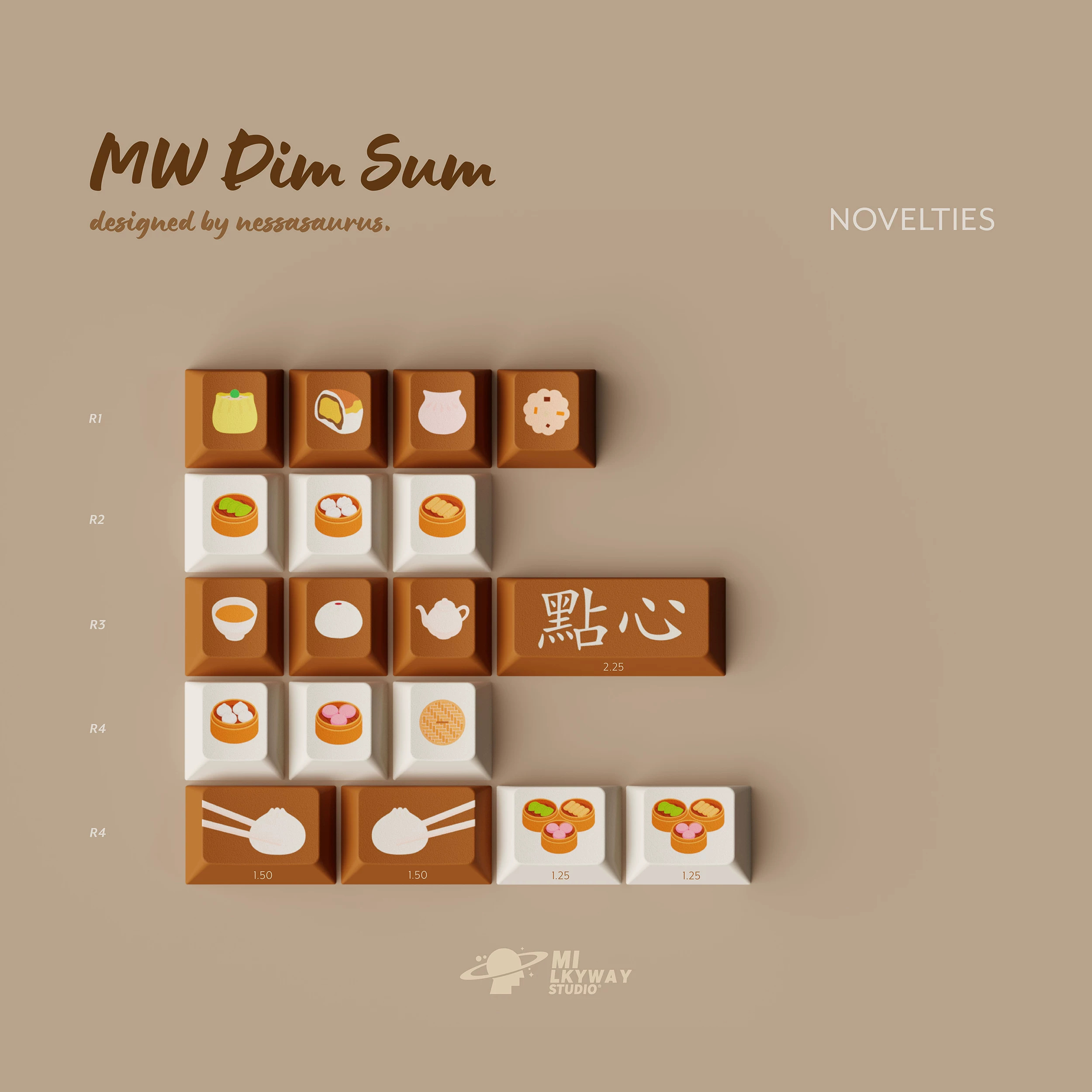 Keycap MW Dim Sum Cherry PBT Dyesub - Base