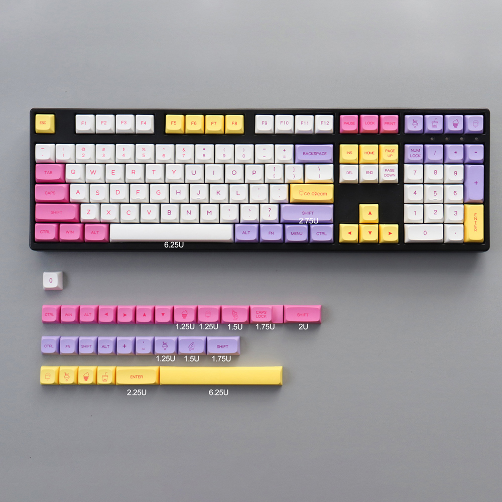 [In Stock] Keycap XDA  Icecream (English) | PBT Dyesub | 137 nút