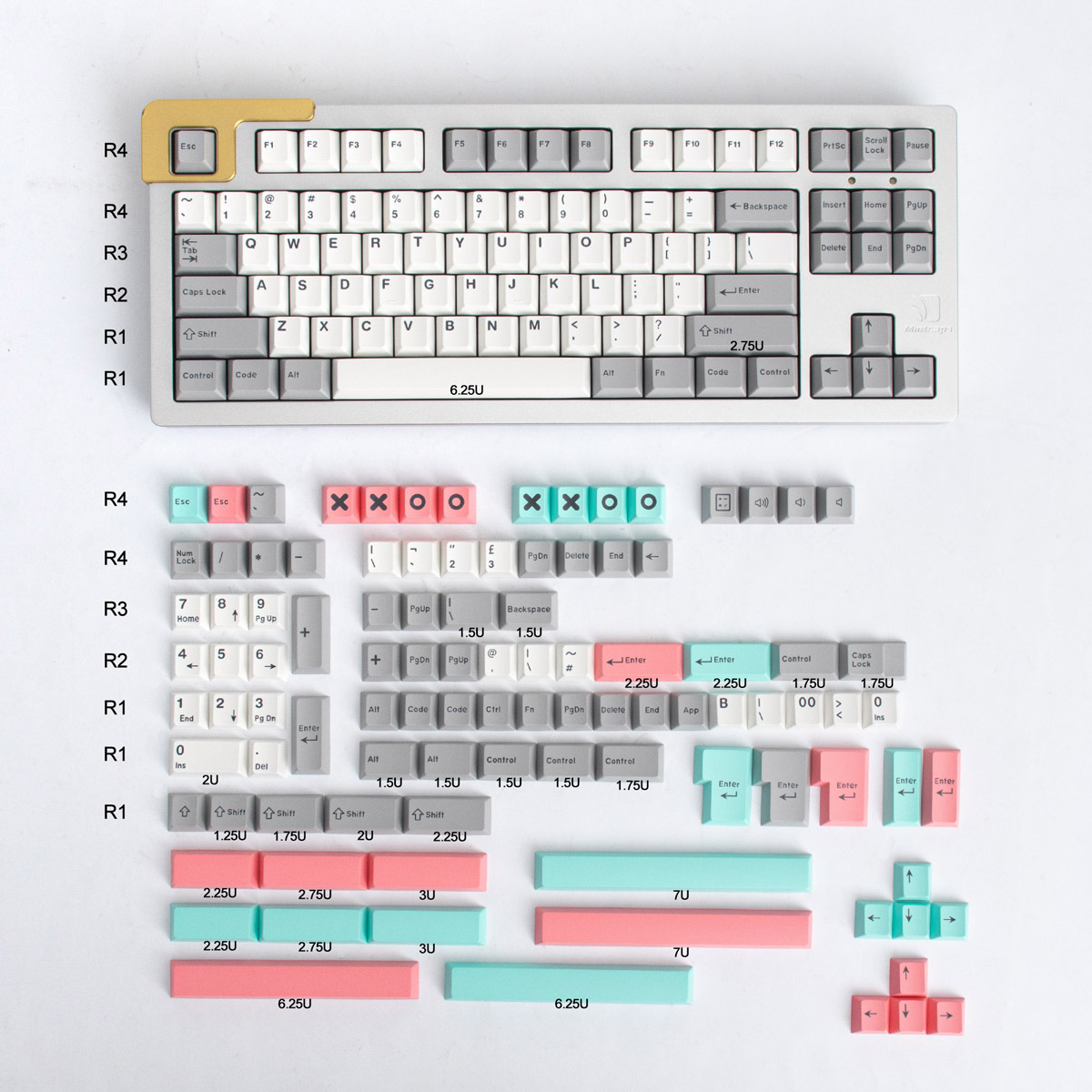 Keycap Mintcaps Cherry Modern Beans Light ABS Doubleshot